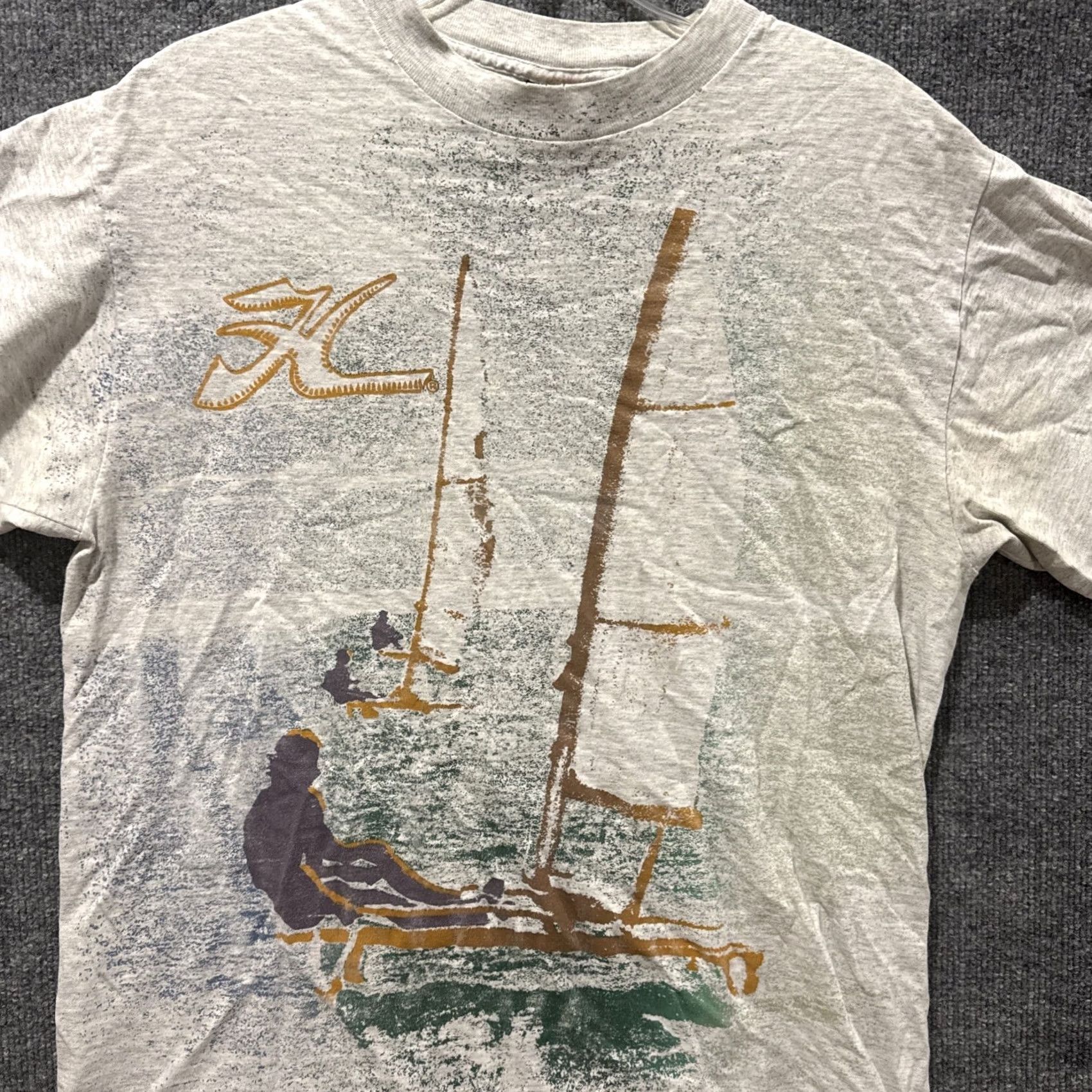 Vintage VINTAGE Hobie 90s Sailing Ocean Surf AOP Gray Men's Short Sleeve T-Shirt M Size US M / EU 48-50 / 2 - 3 Thumbnail