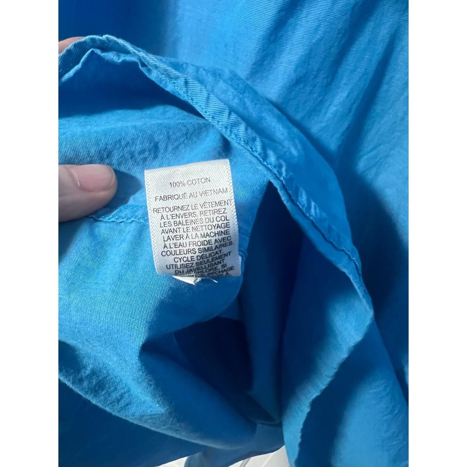 Express Express Shirt Mens Large Blue Excellent Fitted Short Sleeve Size US L / EU 52-54 / 3 - 4 Thumbnail