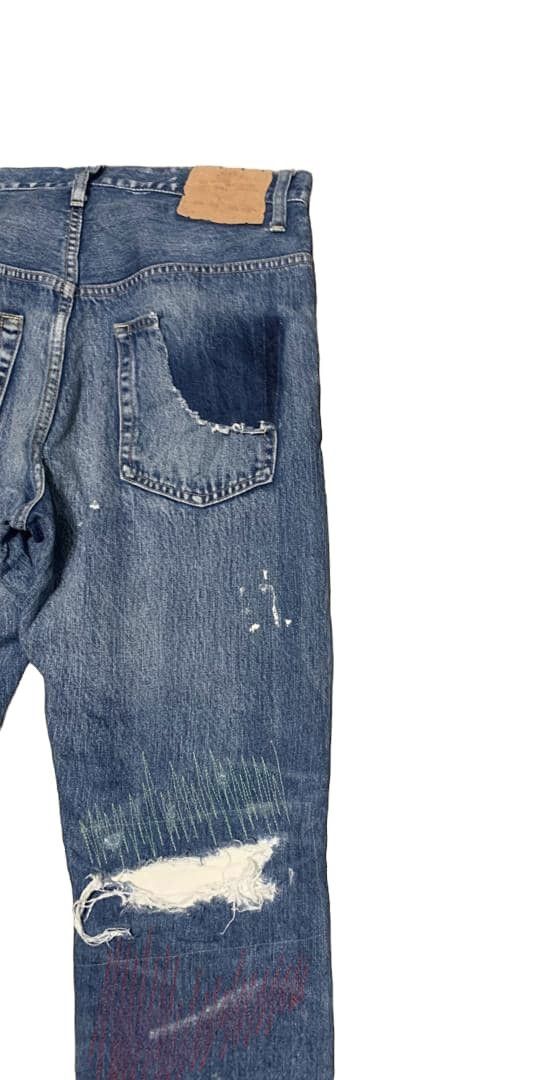 If Six Was Nine Vintage RNA SLANG Punk Jeans Distressed Style Size US 32 / EU 48 - 6 Thumbnail