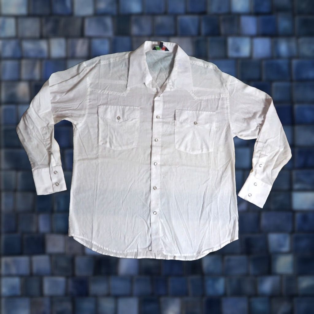 Vintage VINTAGE Renegade Western Shirt Mens L White 90s Sheer Button-Up Collared Cowboy Snap Pockets Size US L / EU 52-54 / 3 - 1 Thumbnail