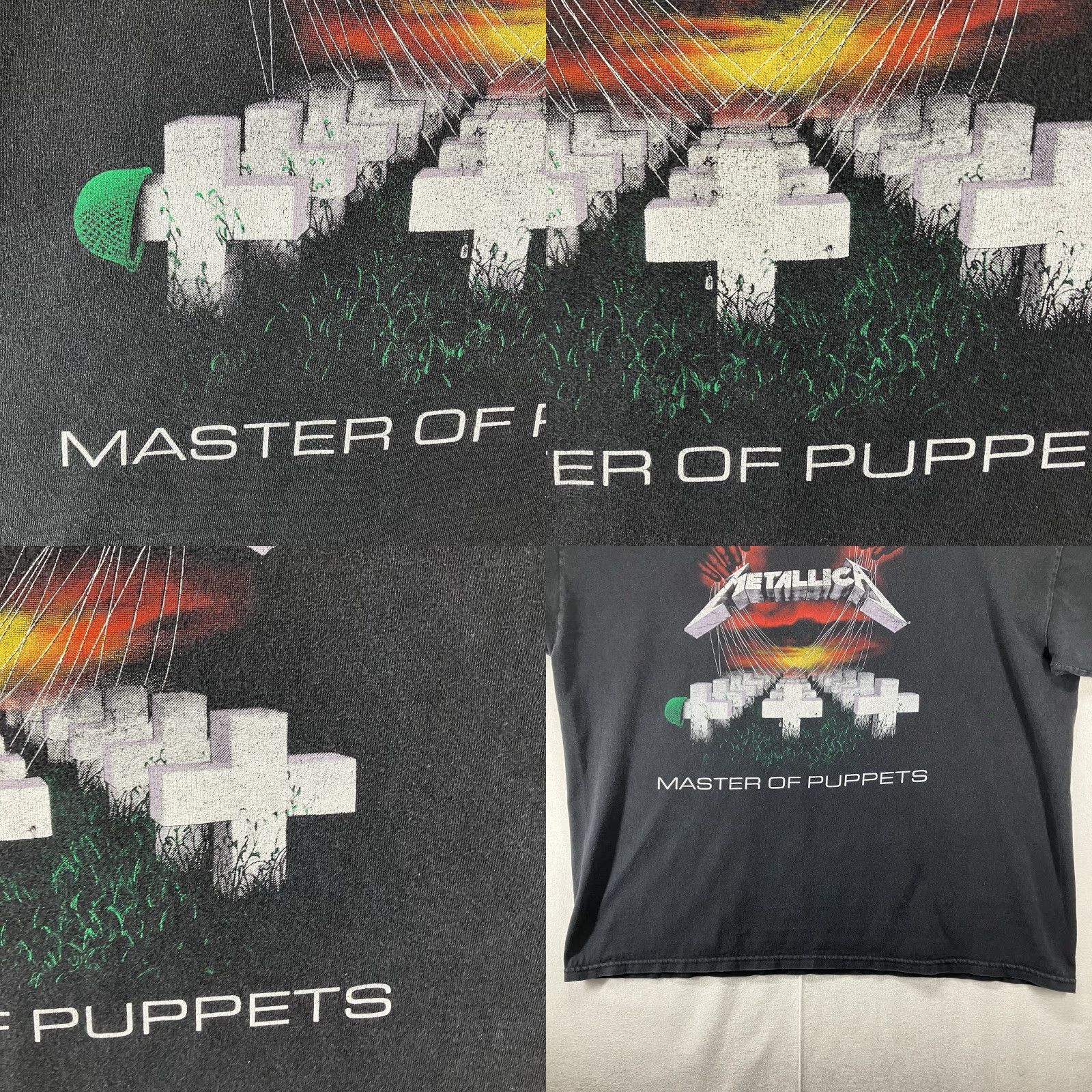 Vintage VINTAGE Metallica Master of Puppets Shirt 90s Men's 2XL Black V-Neck Graphic Print Tennessee River Tag Size US XXL / EU 58 / 5 - 8 Thumbnail