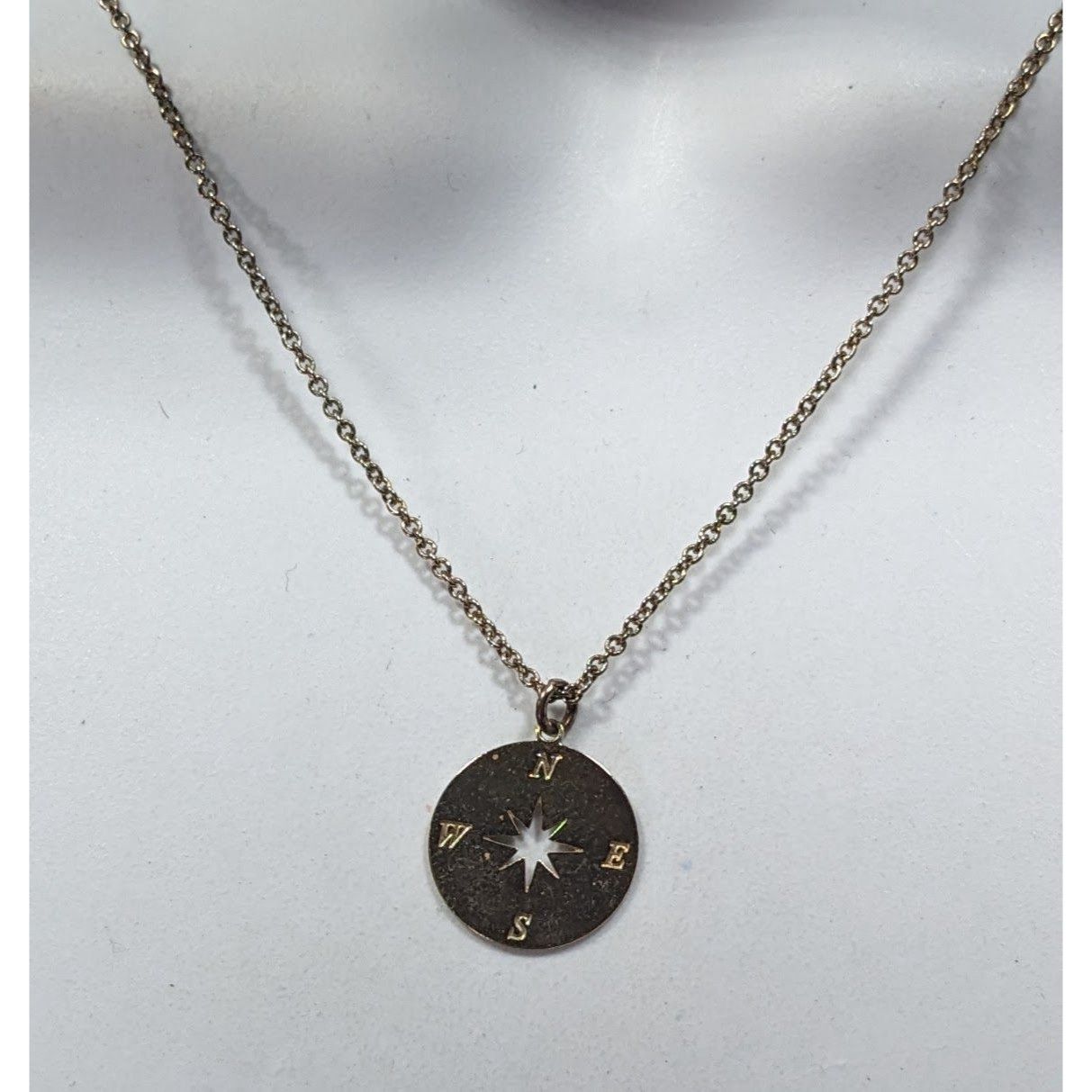 Other Minimalist Gold Tone Compass Pendant Necklace On Silver Tone Size ONE SIZE - 2 Thumbnail