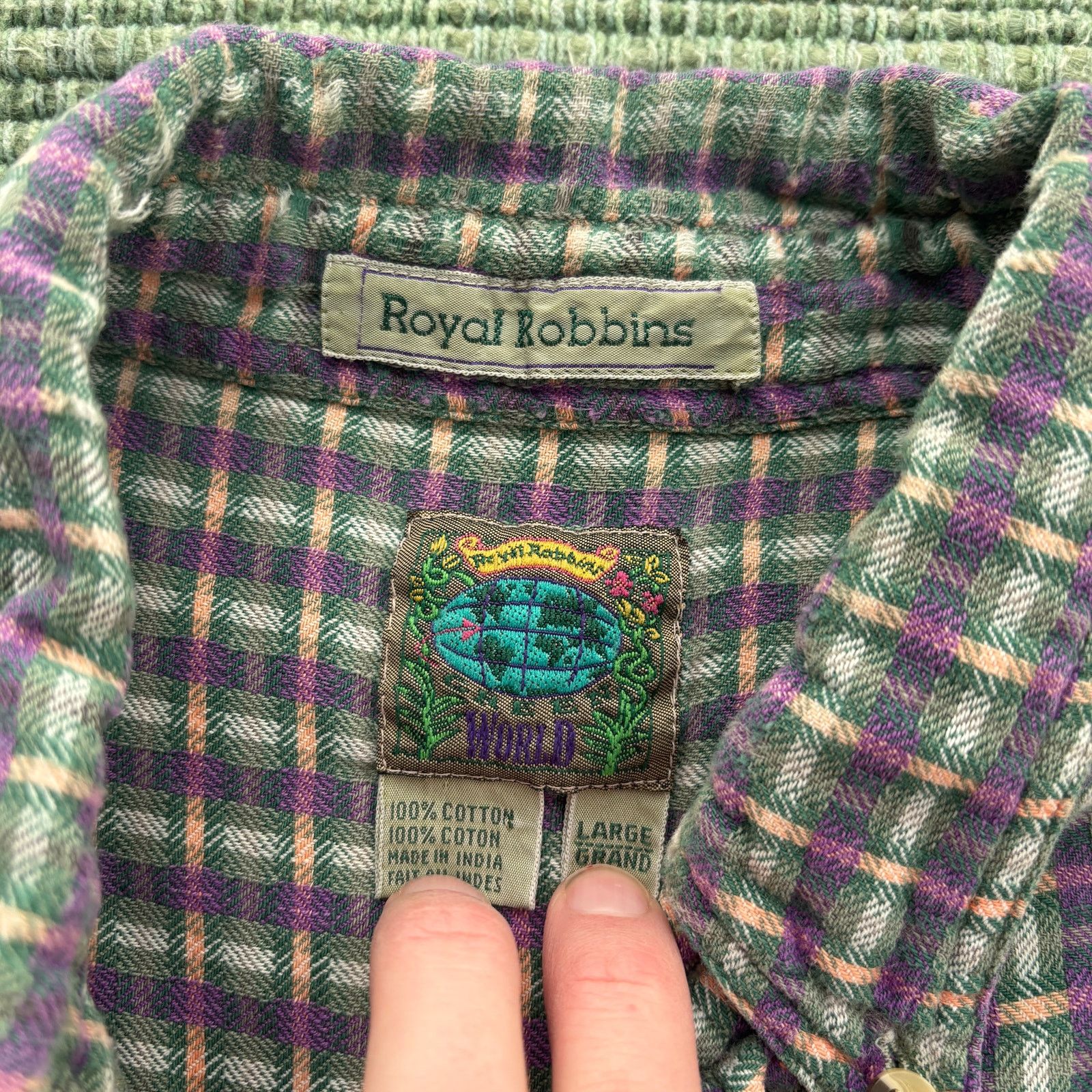 Royal Robbins Vintage 1990s Royal Robbins cotton plaid gray flannel Size US L / EU 52-54 / 3 - 3 Thumbnail