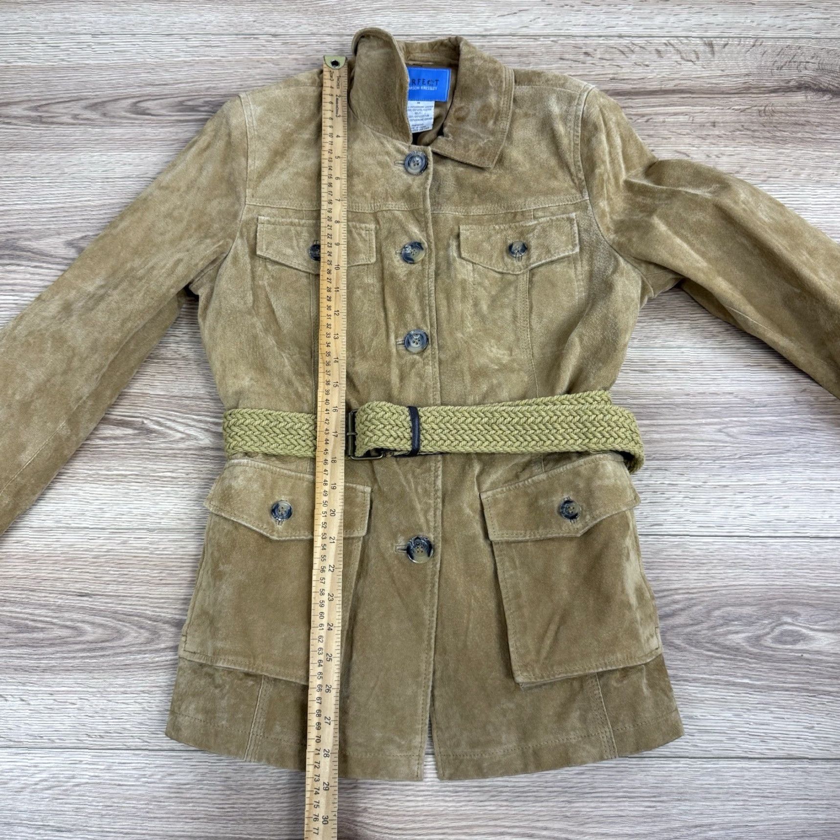Vintage VINTAGE Ideal by Carson Kressly Brown Suede Button Up Jacket Belted Coat M Women Size M / US 6-8 / IT 42-44 - 3 Thumbnail