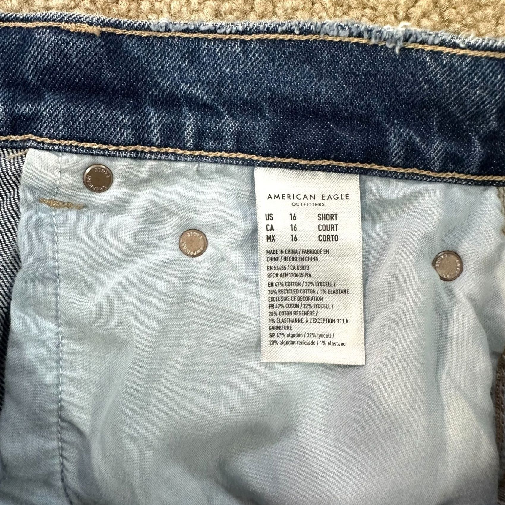 American Eagle Outfitters American Eagle High Straight Leg Jeans Women 16s Blue Denim stretch Super Size 38" / US 16 / IT 52 - 5 Thumbnail