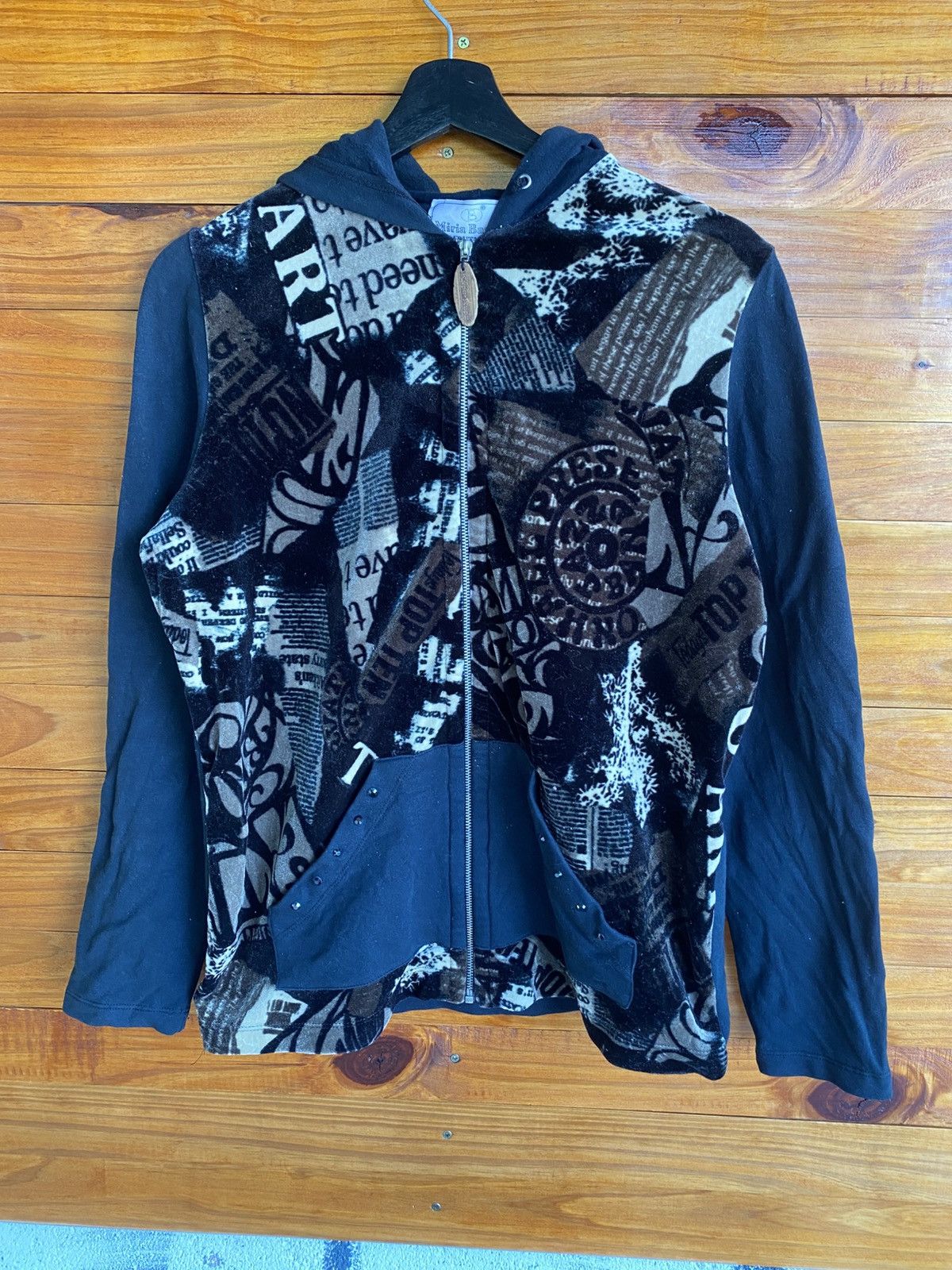 Designer Vintage Miria Bassoli Made in Italy Hooded Jacket – Artistic Size M / US 6-8 / IT 42-44 - 3 Thumbnail