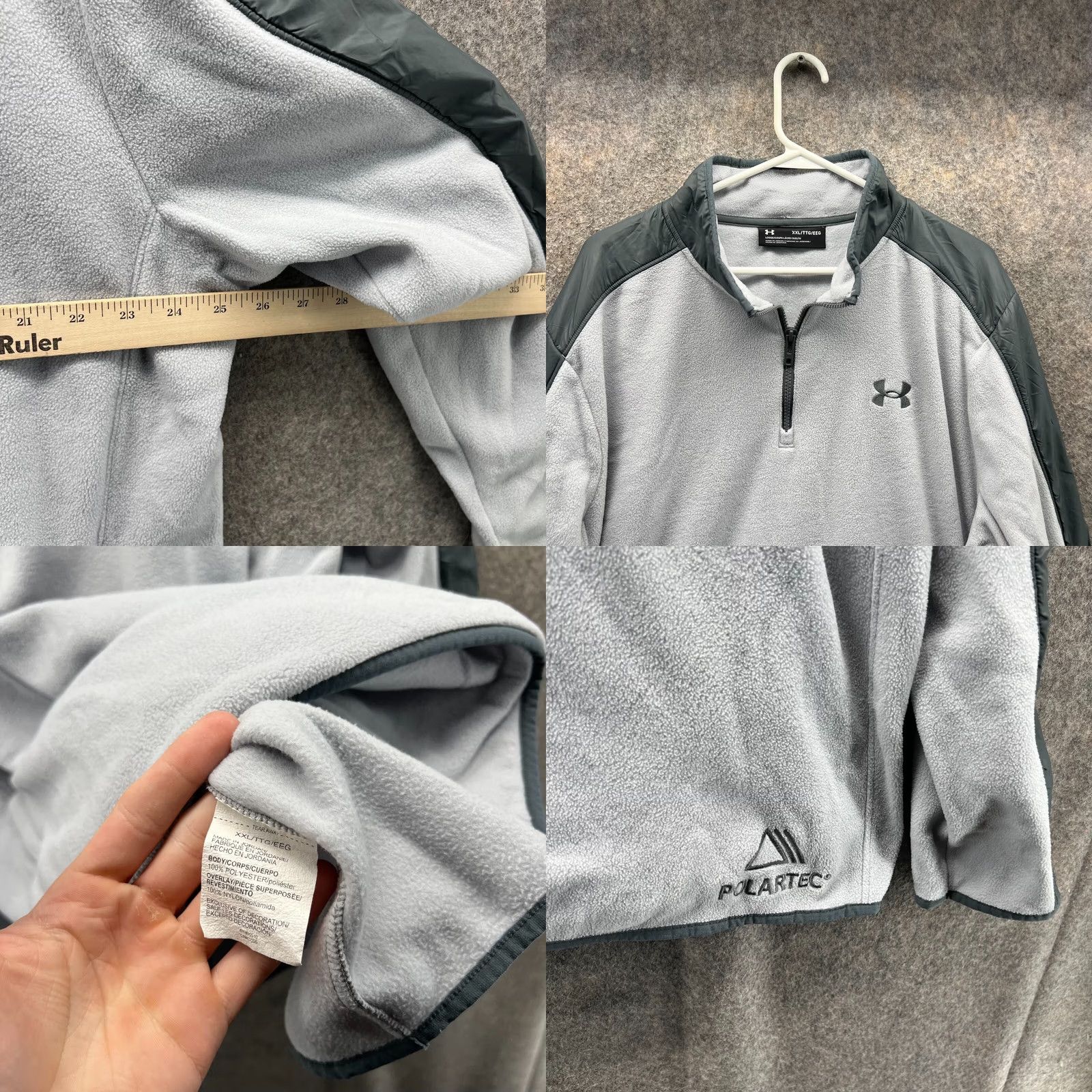 Under Armour VINTAGE Under Armour Sweater Men 2XL Gray Green 1/2 Zip Fleece Pullover Jacket Size US XXL / EU 58 / 5 - 8 Thumbnail