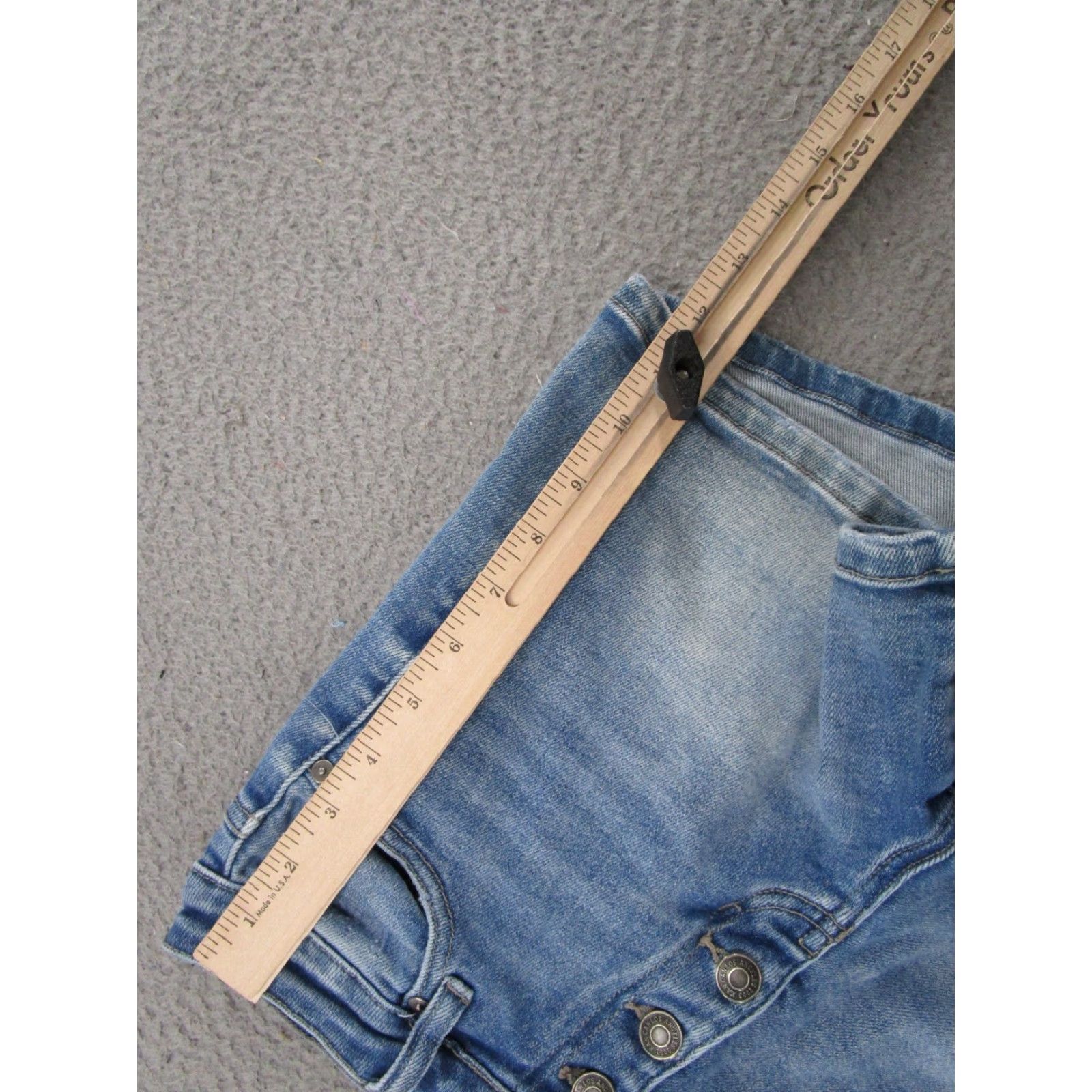 Vintage Kancan Maurices Button Fly High Rise Blue Stretch Denim Jean Shorts Size 24 Size 42" / US 20 - 5 Thumbnail