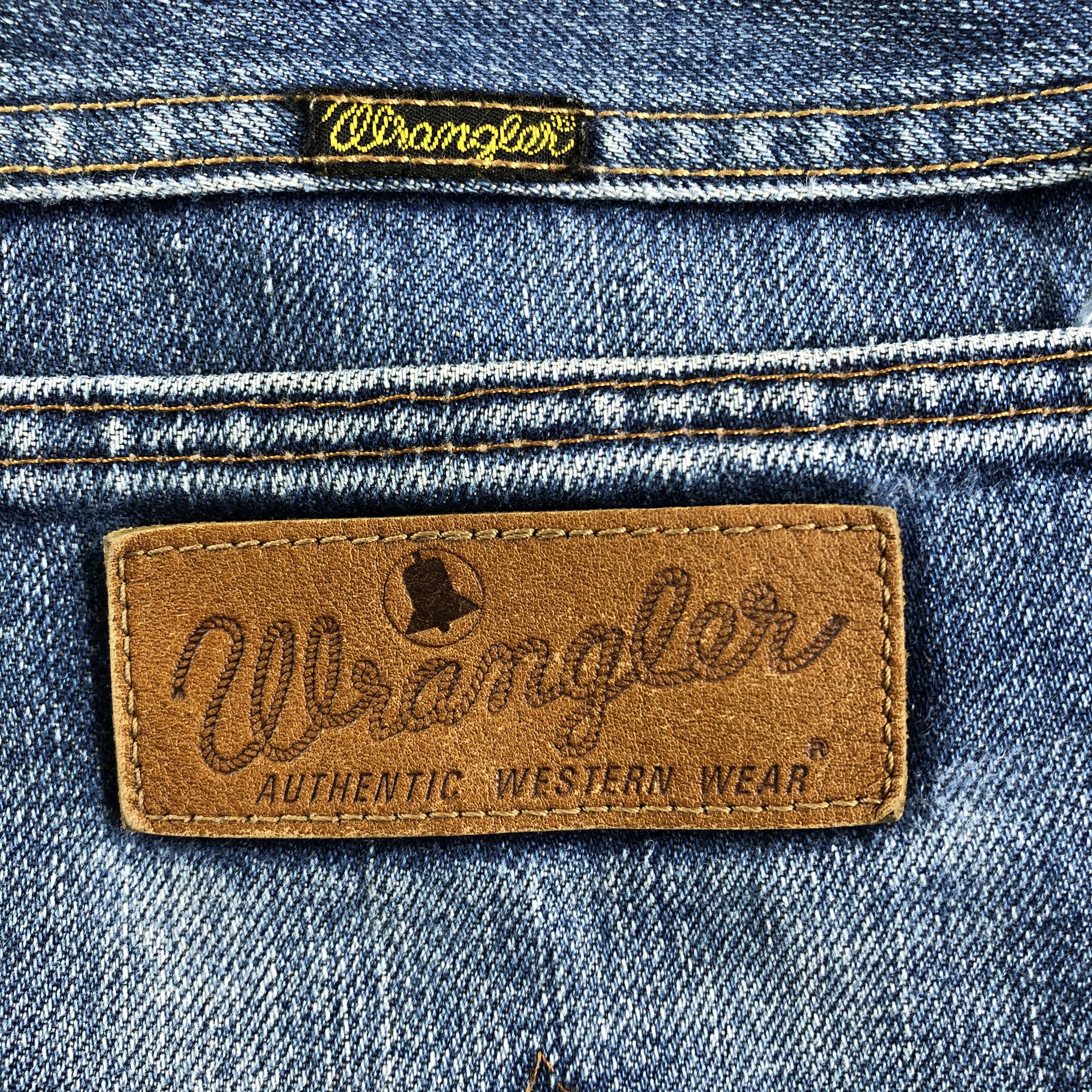 Vintage Vintage Blue Wash Wrangler Selvedge Jeans-JM3685 Size US 34 / EU 50 - 6 Thumbnail