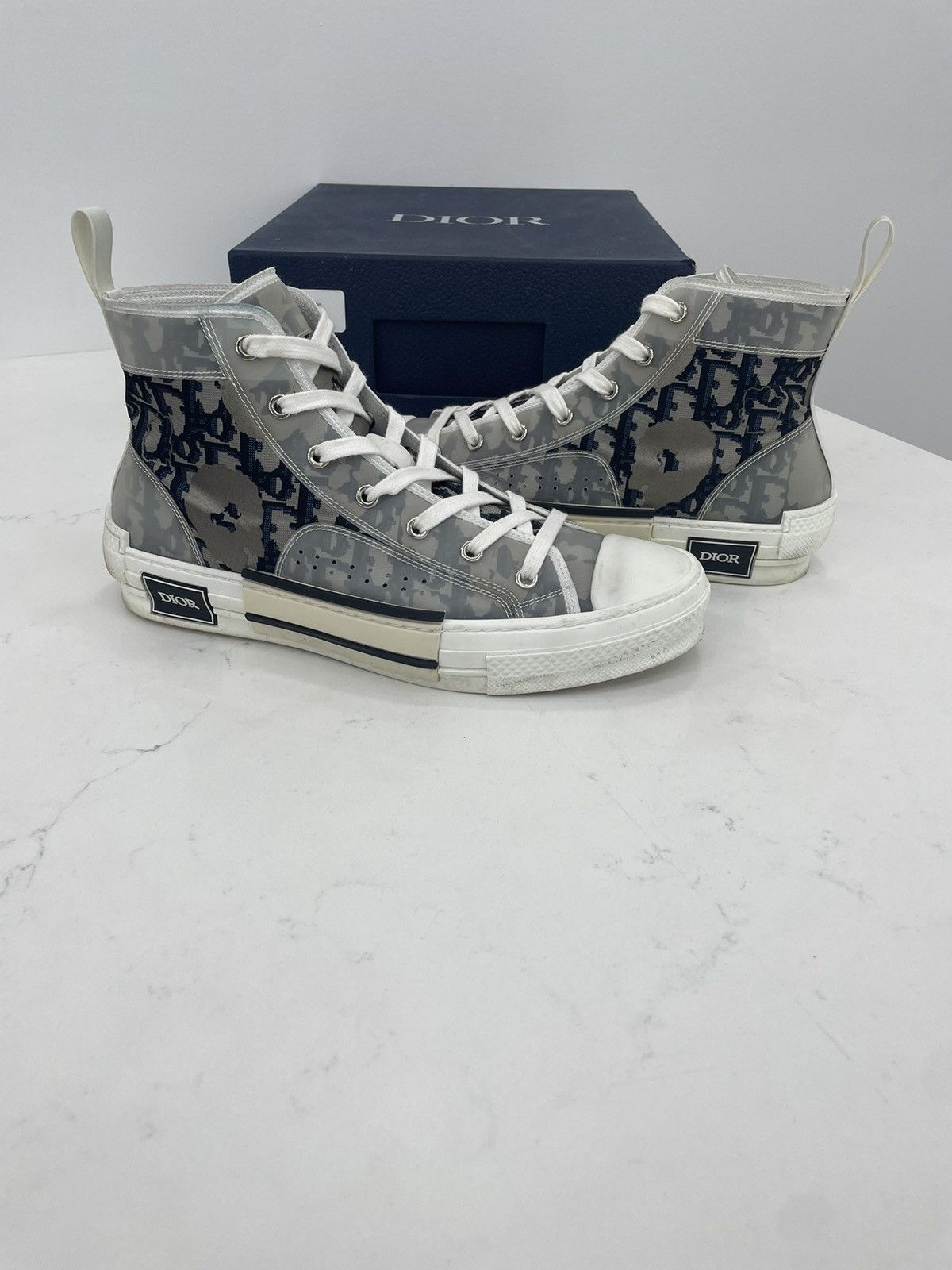 Dior Hi-top Dior B23 Grey, white, and navy blue Size US 9 / EU 42 - 1 Thumbnail