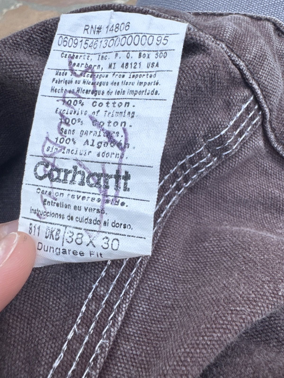 Carhartt Brown Carhartt Carpenter Dungaree Fit Pants Size US 38 / EU 54 - 3 Thumbnail
