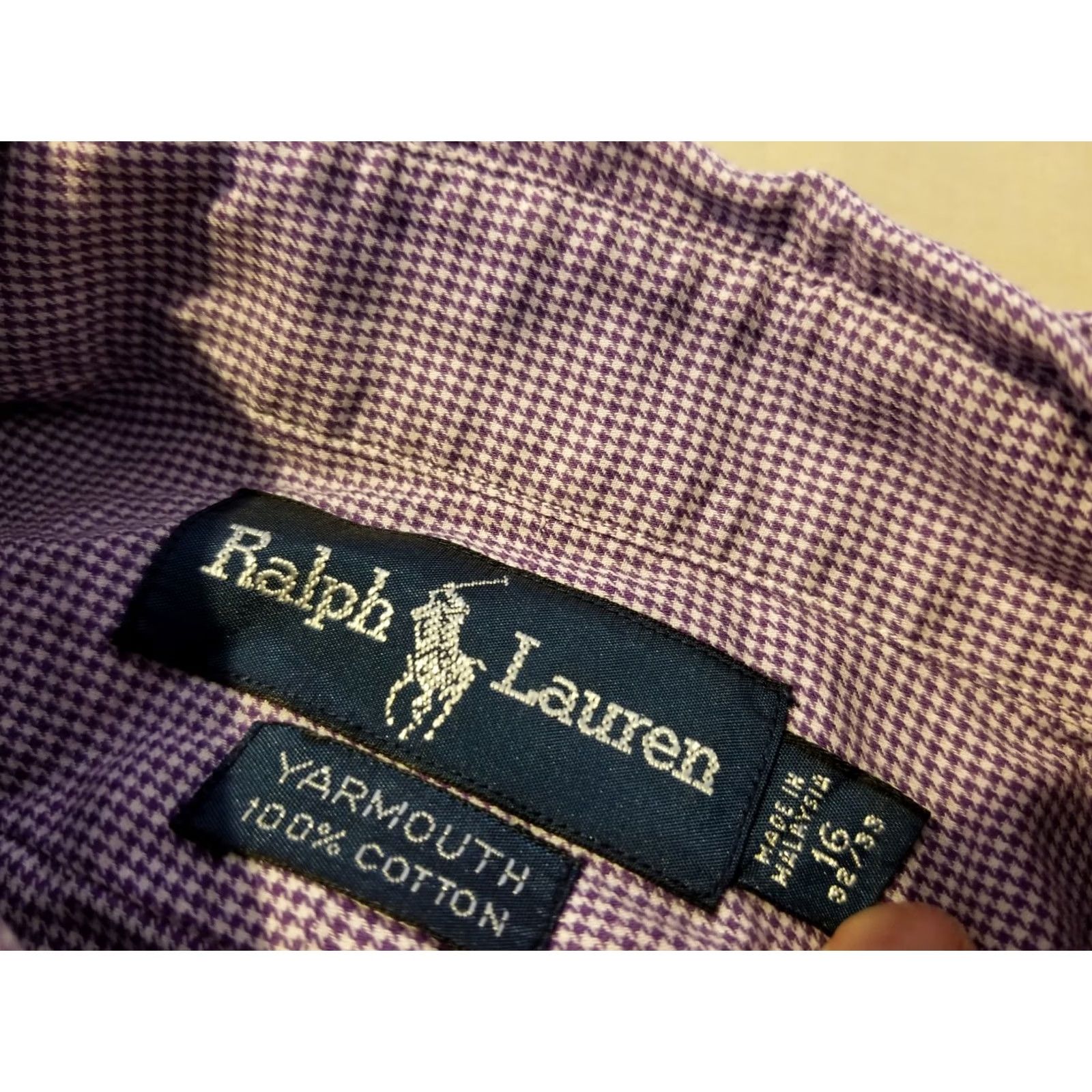 Polo Ralph Lauren Polo Ralph Lauren Dress Shirt Mens 16 32 33 Purple Button Cotton Classic Size 42R - 4 Thumbnail
