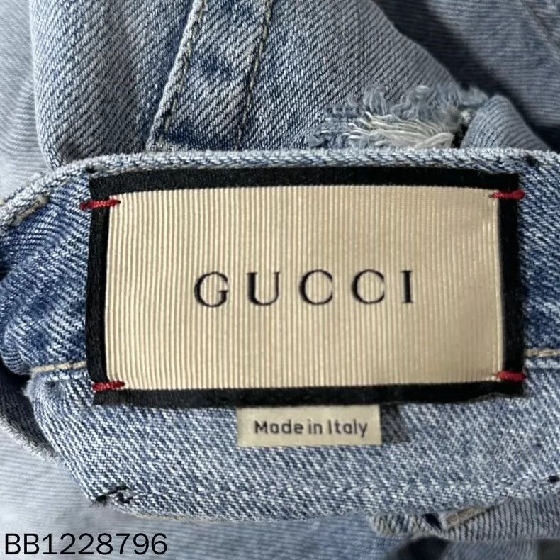 Gucci Gucci Size 25 Kitten embroidered denim shorts size 25 250 Size US 26 / EU 42 - 6 Thumbnail