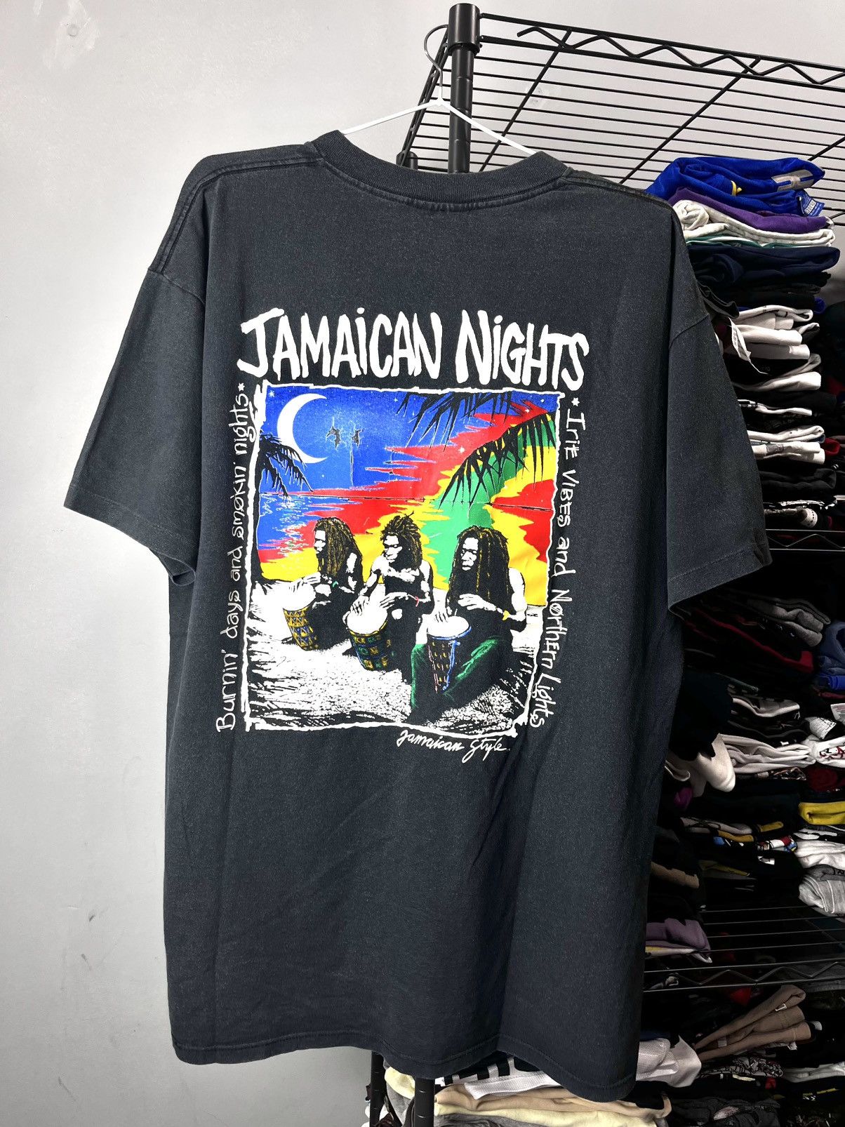 Bob Marley 1990’s Vintage Bob Marley Jamaica Nights T Shirt Stussy Size US XL / EU 56 / 4 - 1 Thumbnail