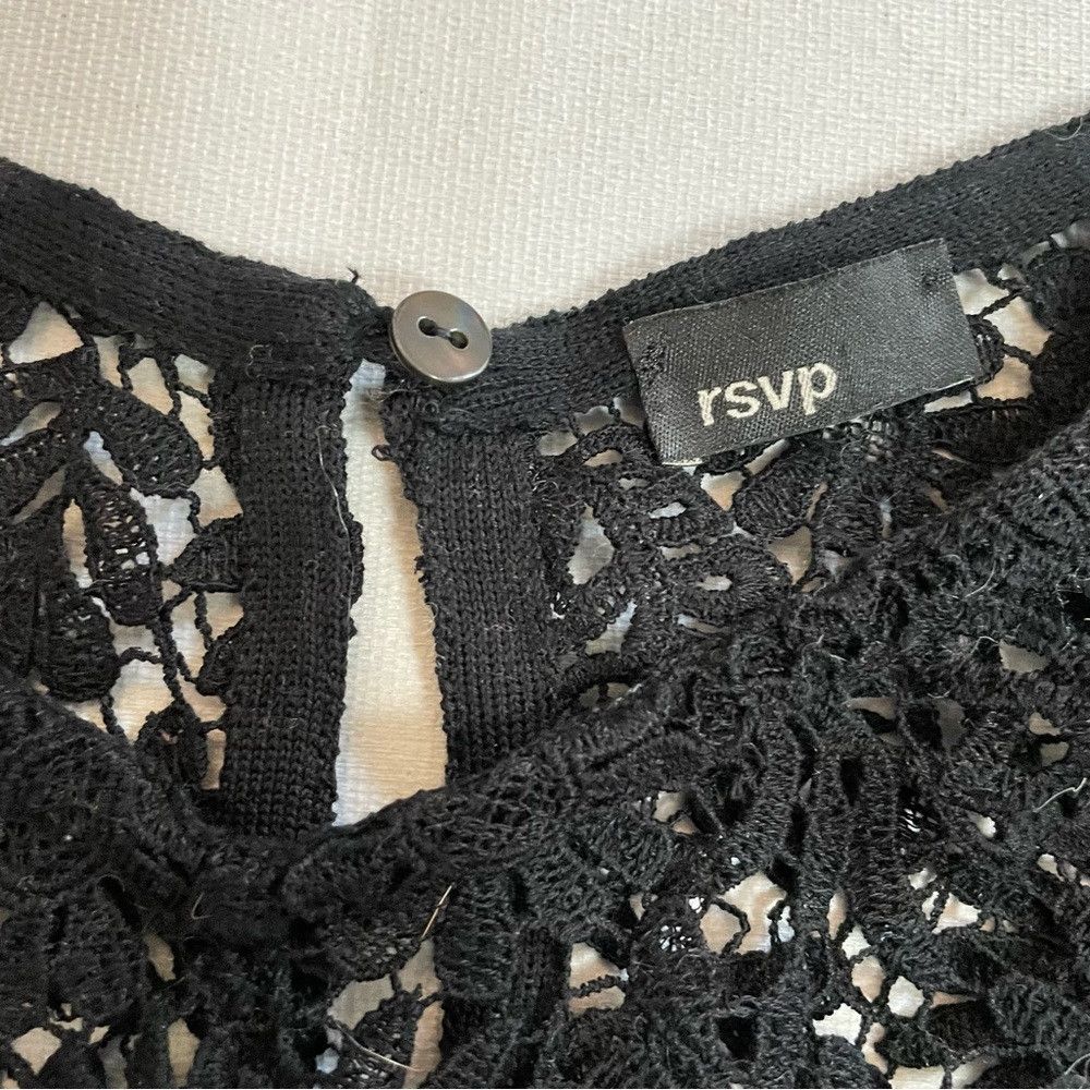 Rsvp Gallery RSVP Merino Wool Crochet Lace Dolman Sleeve Sweater Size XL Size XL / US 12-14 / IT 48-50 - 6 Thumbnail