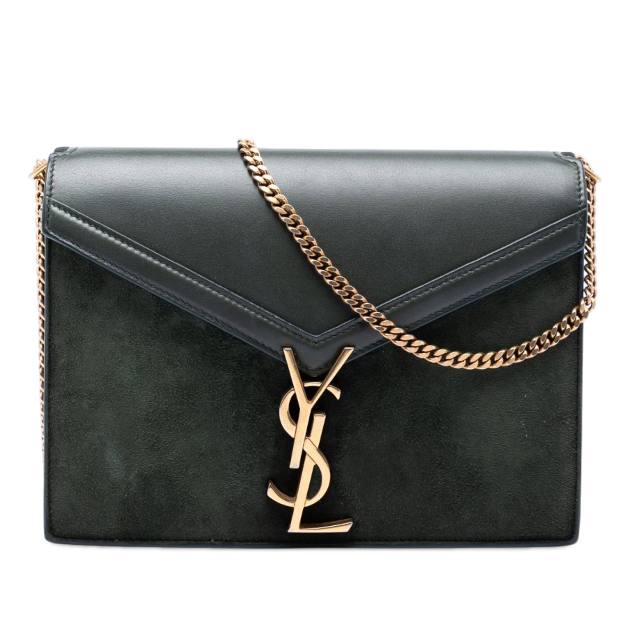 Saint Laurent Paris Suede and Calfskin Monogram Cassandra Clasp Bag Size ONE SIZE - 1 Thumbnail