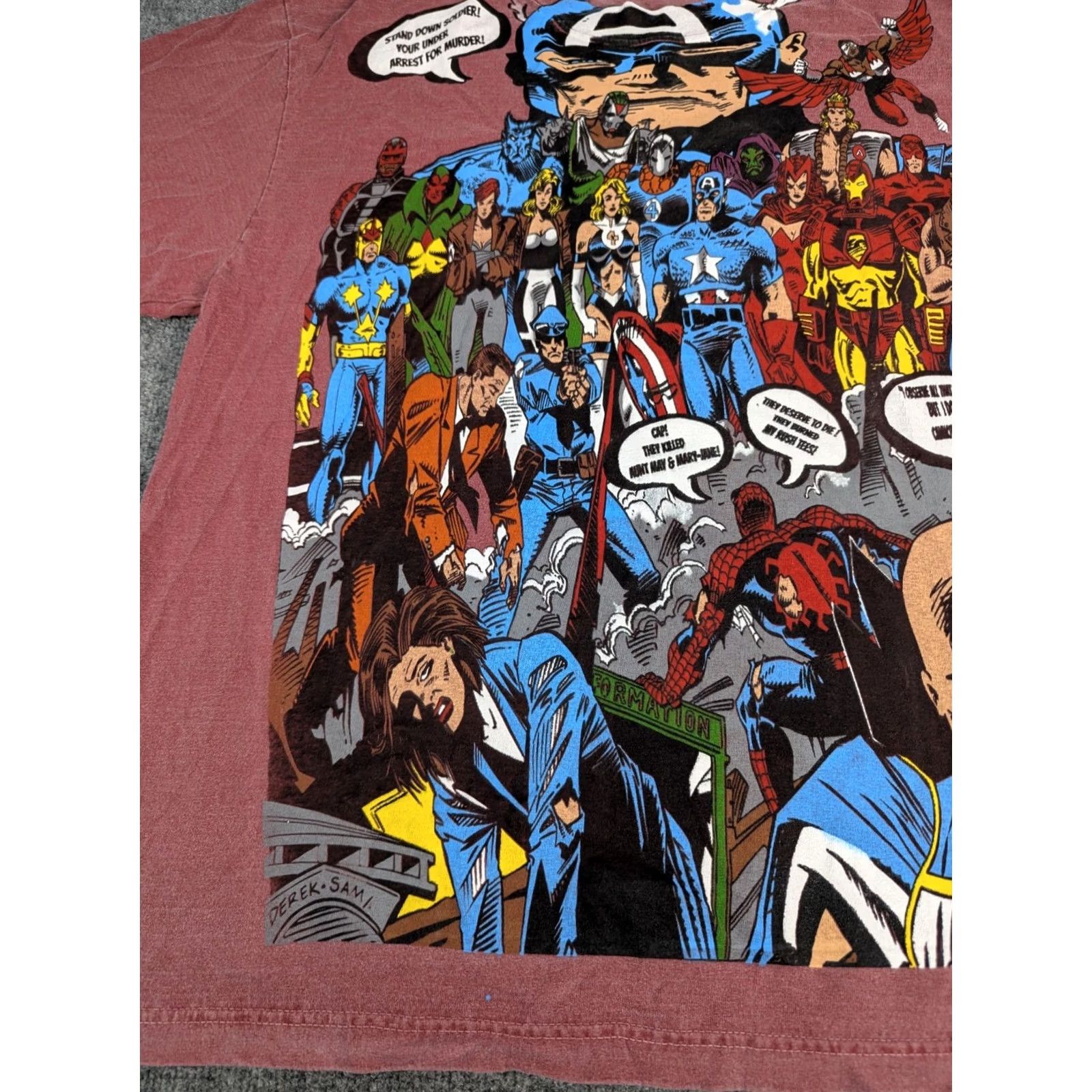 Vintage VINTAGE Marvel Shirt Mens XL Rush Avengers Captain America Spiderman Size Size US XL / EU 56 / 4 - 3 Thumbnail