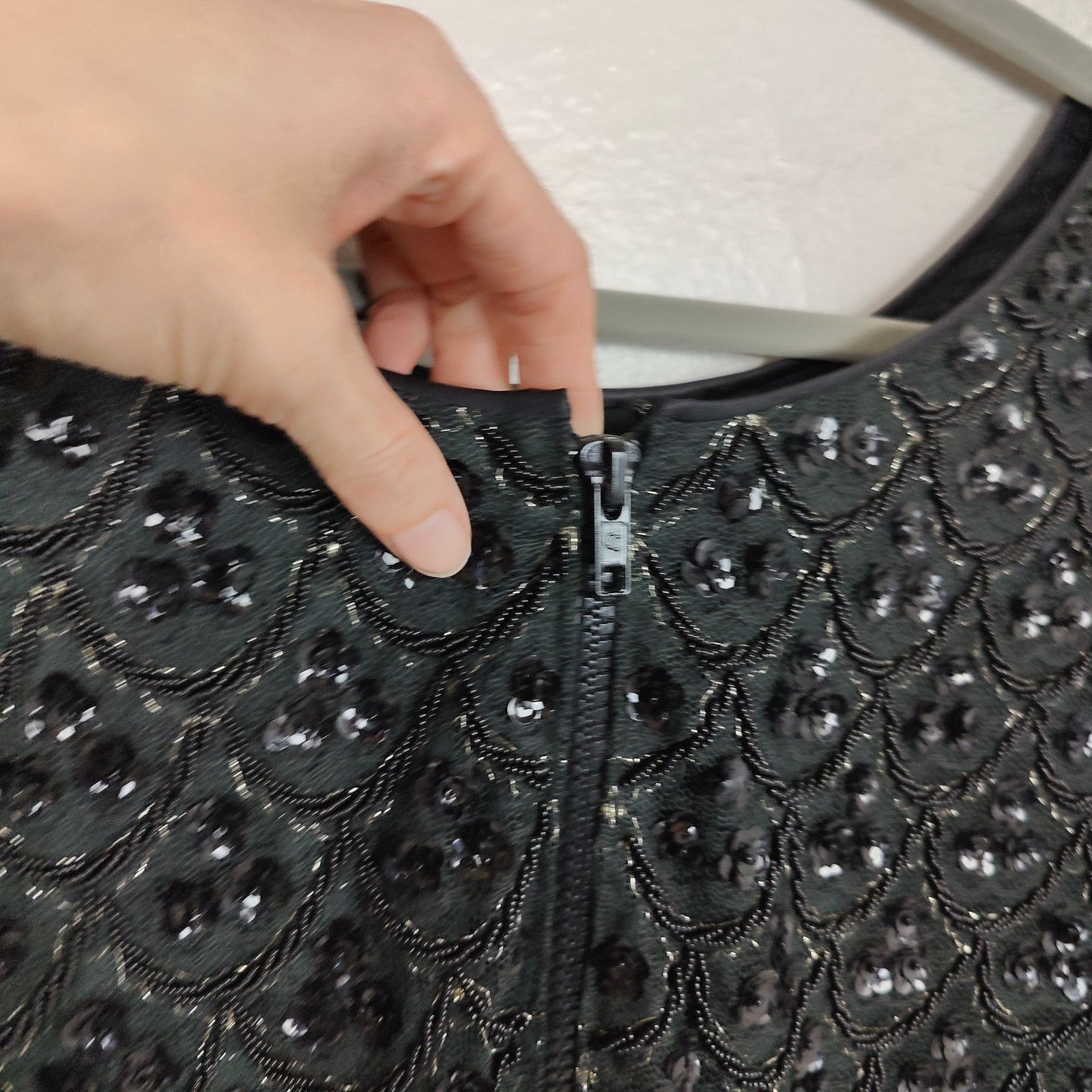Other Vintage Beaded Top Womens Medium Black Sequin Bling Size M / US 6-8 / IT 42-44 - 5 Thumbnail