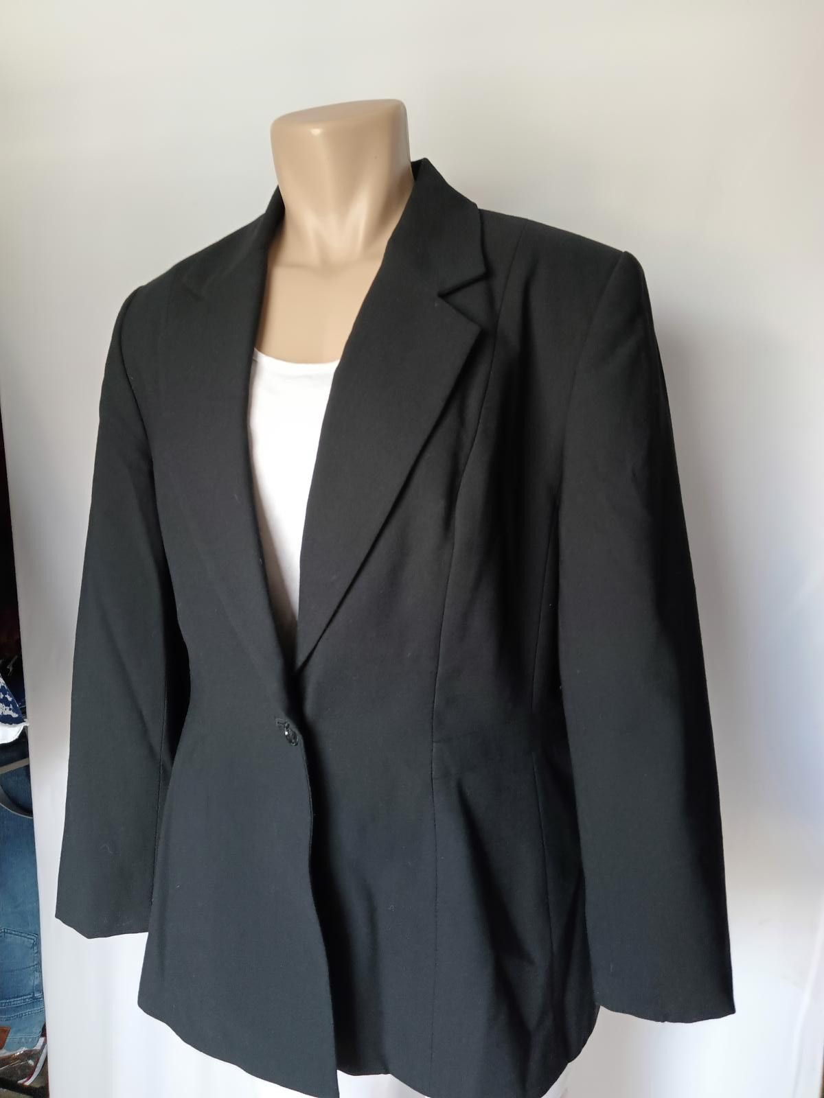 Designer Amanda Smith Women's Black Wool Blazer Size L / US 10 / IT 46 - 2 Thumbnail