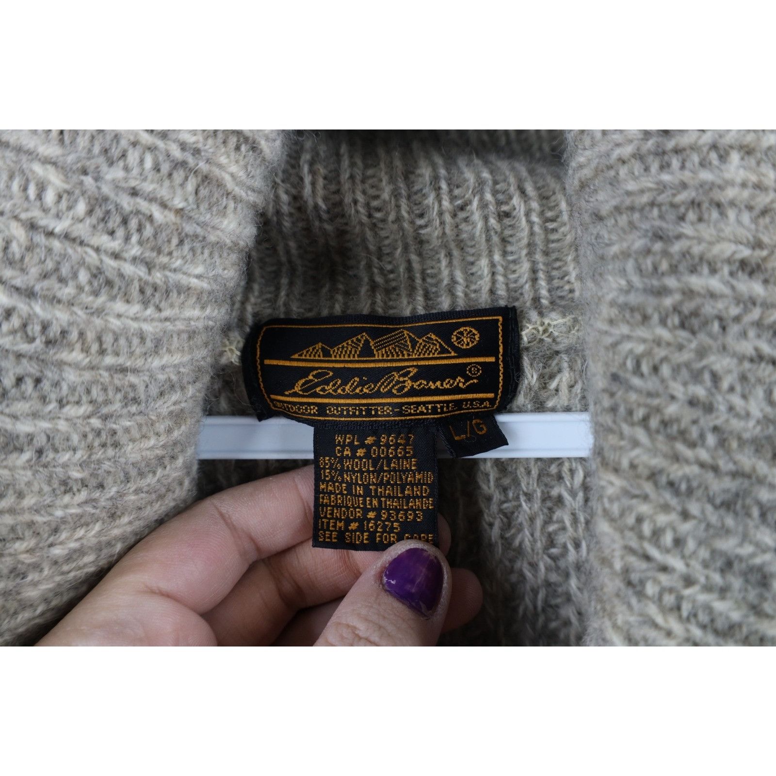 Eddie Bauer Vintage 90s Eddie Bauer Wool Chunky Ribbed Knit Sweater Size US L / EU 52-54 / 3 - 5 Thumbnail