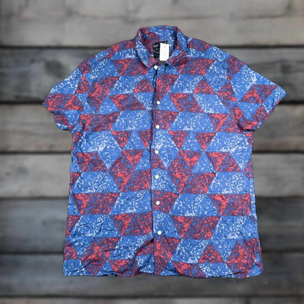 Aeropostale VINTAGE Aeropostale Short Sleeve Button Shirt Adult XL Men Blue Red Geometric Pattern 90s Casual Size US XL / EU 56 / 4 - 1 Thumbnail