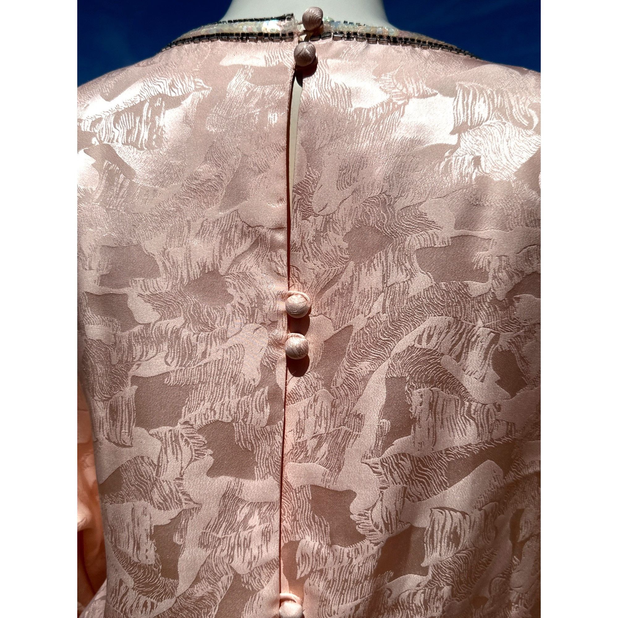 Other All Silk Vintage Dress by Spencer Jeremy 8 Pink Sequin Beade Size M / US 6-8 / IT 42-44 - 8 Thumbnail