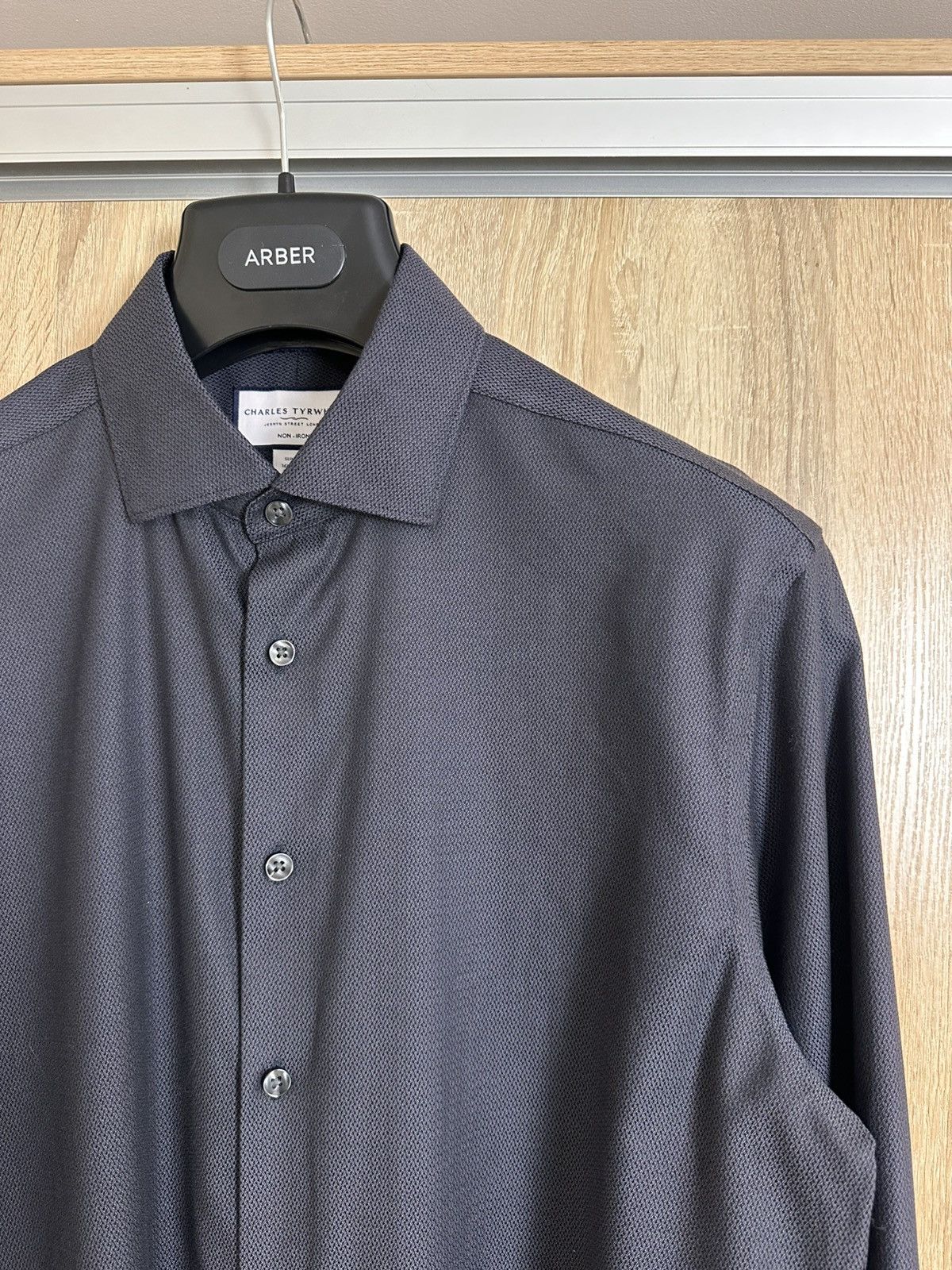 Charles Tyrwhitt 🔥 Charles Tyrwhitt Non Iron Slim Fit Button Up Shirt Cotton Size US XL / EU 56 / 4 - 2 Thumbnail