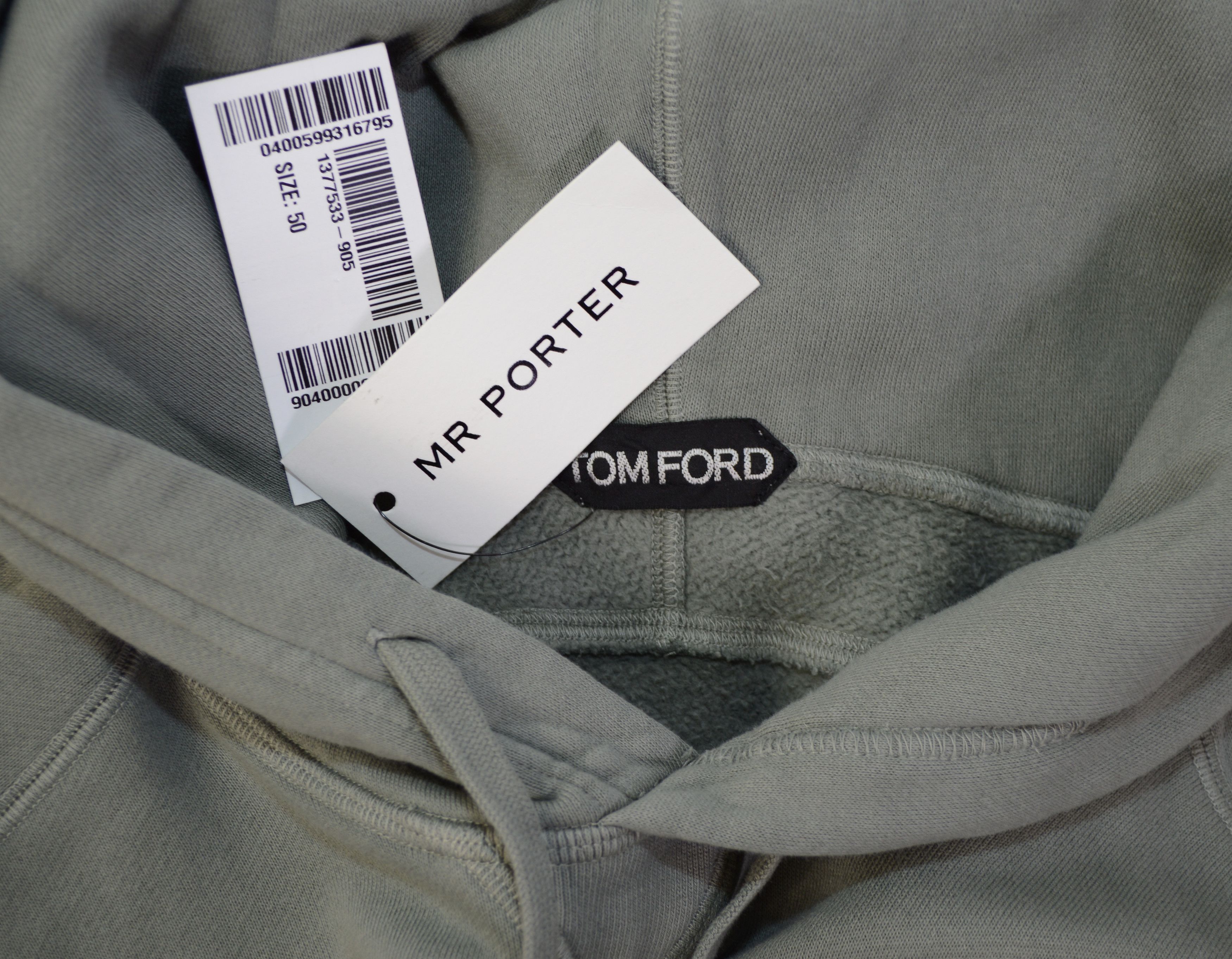 Tom Ford Men's Tom Ford GARMENT DYED HOODIE Sweater 50IT M Gray/Green Size US M / EU 48-50 / 2 - 10 Thumbnail