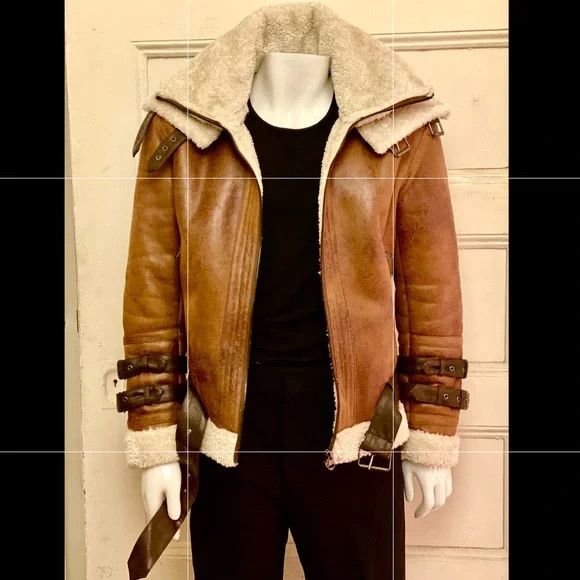 Zara Zara Man Double Faced Faux Shearling Leather Bomber Jacket Grailed