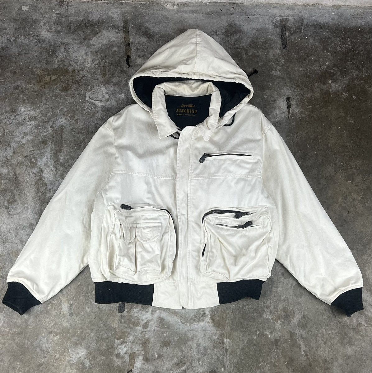 Mr. Junko Junlo Koshino Rare Design Bomber Jacket With Hooded Size US XL / EU 56 / 4 - 1 Thumbnail