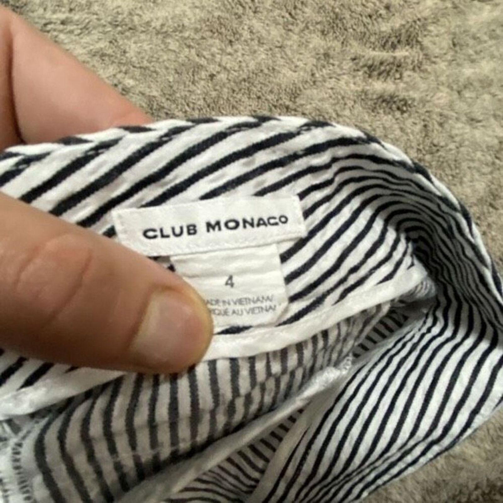Club Monaco Club Monaco Striped Navy and White Trousers | Sz 4 Size 27" / US 4 / IT 40 - 4 Thumbnail