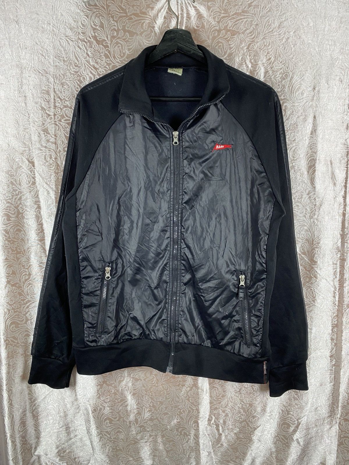 Japanese Brand Vintage RAGS Track Jacket Black Full Zip Minimal Sportswear Size US M / EU 48-50 / 2 - 3 Thumbnail