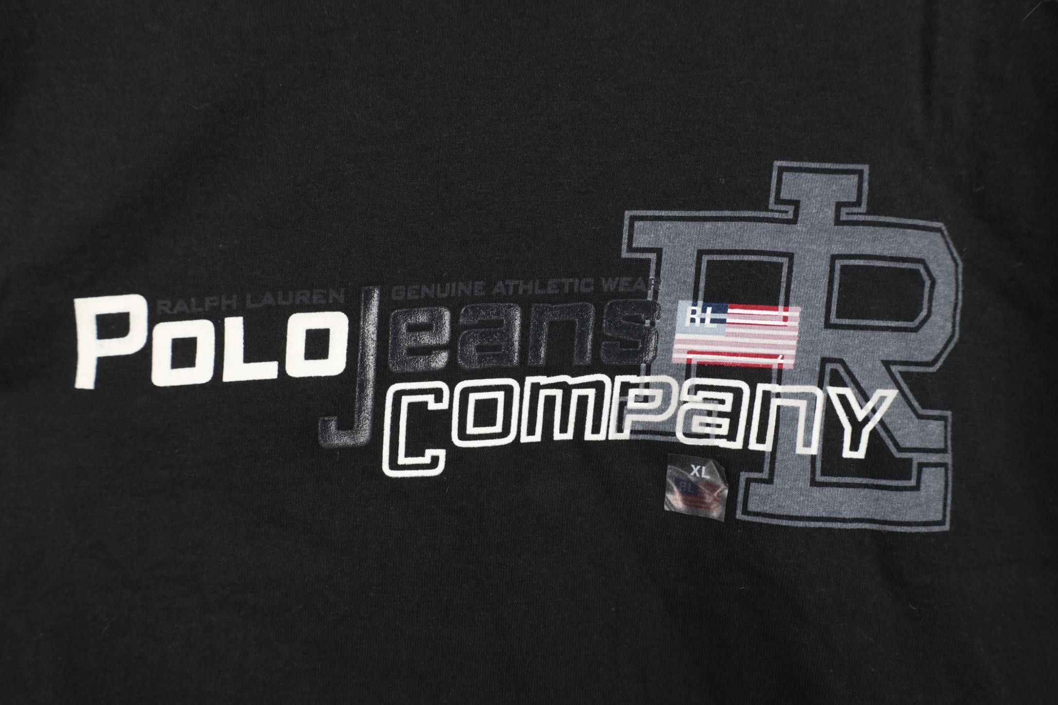 Polo Ralph Lauren Deadstock Vintage 90s Ralph Lauren Monogram T-Shirt Black Size US XL / EU 56 / 4 - 6 Thumbnail