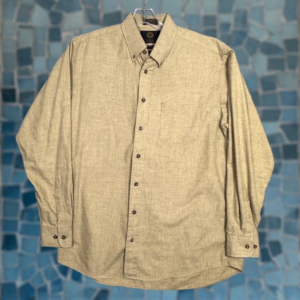 Vintage VINTAGE Viyella Wool Blend Shirt Mens XL Solid Camel Flannel Button-Down Hunt Barn Chore Shirt Mens XL Camel Brown Solid 90s Vintage Mens Size US XL / EU 56 / 4 - 1 Thumbnail