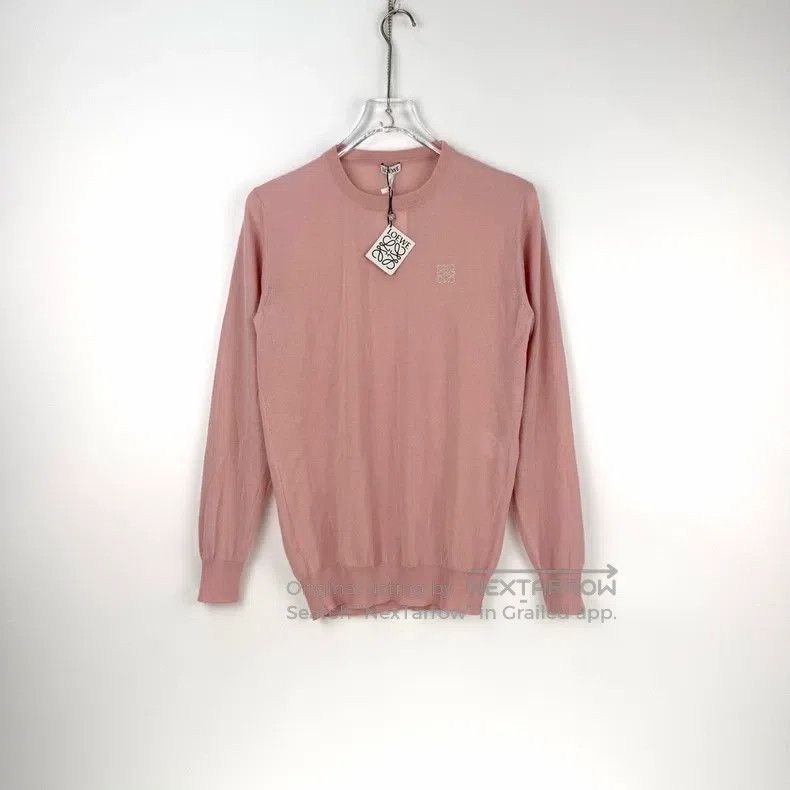 Loewe Loewe Pink silver thread embroidered logo cashmere sweater Size M / US 6-8 / IT 42-44 - 3 Thumbnail