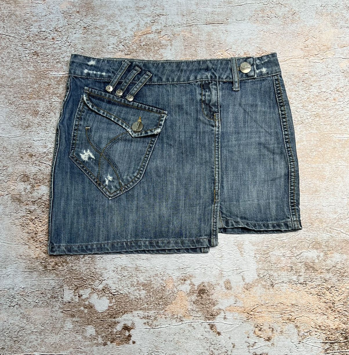 If Six Was Nine × Japanese Brand Vintage Japanese denim asymmetrical mini skirt Size 28" / US 6 / IT 42 - 1 Thumbnail