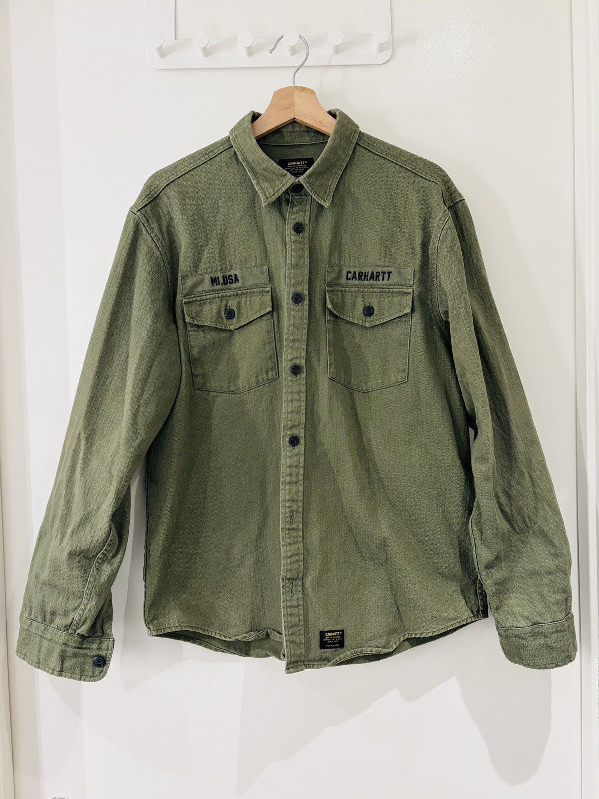 Carhartt Wip Carhartt WIP MI.USA Military Shirt — Olive Size US L / EU 52-54 / 3 - 1 Thumbnail