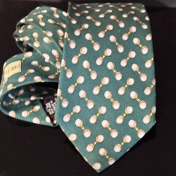 Chanel Chanel Silk Tie Mens Kelly Green Baroque Jewelry Gemstone Pe Size ONE SIZE - 1 Thumbnail