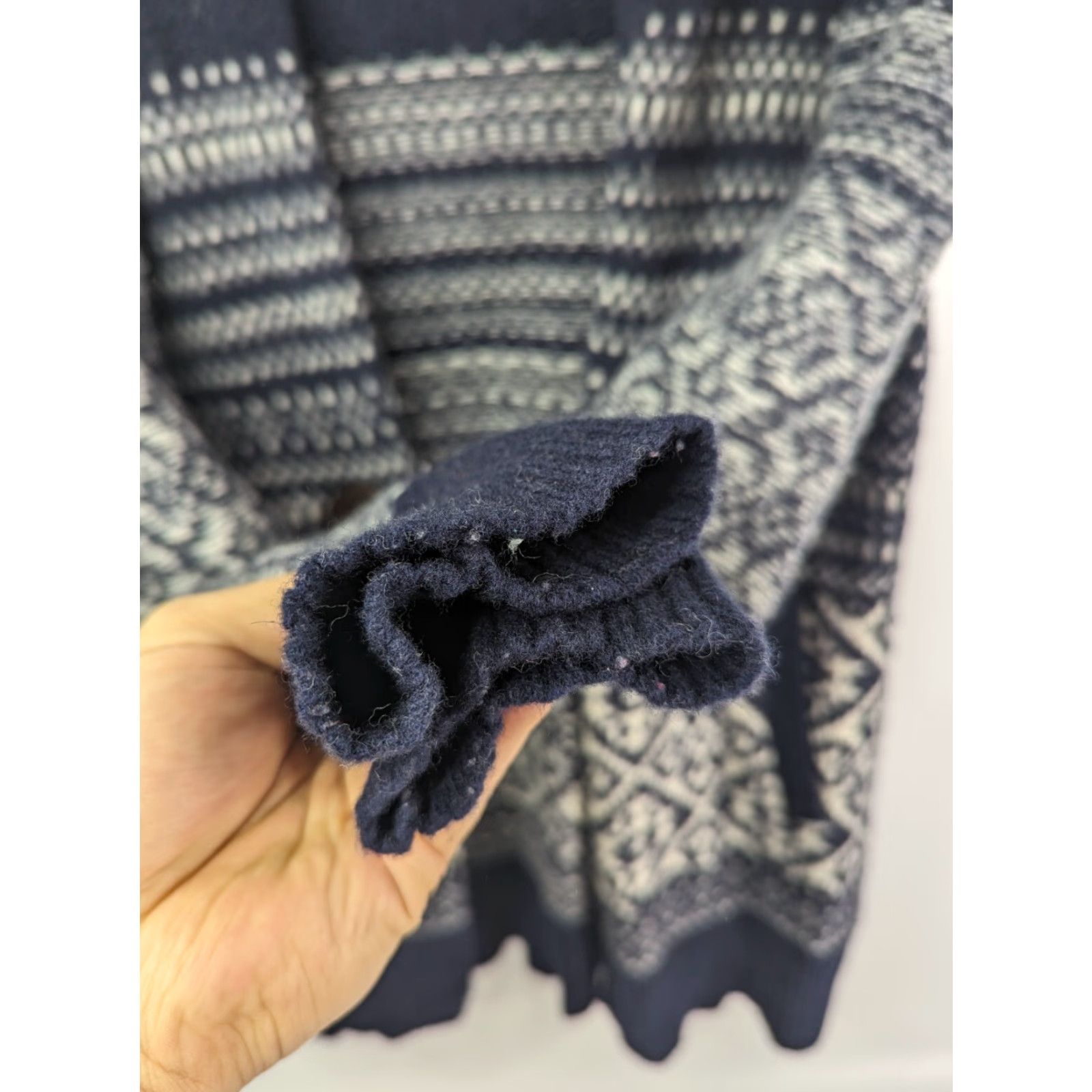 Vintage **Telluride Fair Isle Wool Knit Cardigan Dress L Womens Navy** User: **Telluride Fair Isle Lambswool Blend Cardigan Dress L Womens Navy** Size L / US 10 / IT 46 - 4 Thumbnail