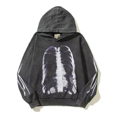 Other Vintage Retro Gothic Skeleton Print Skull Hoodie Sweatshirt Size US XL / EU 56 / 4 - 1 Thumbnail