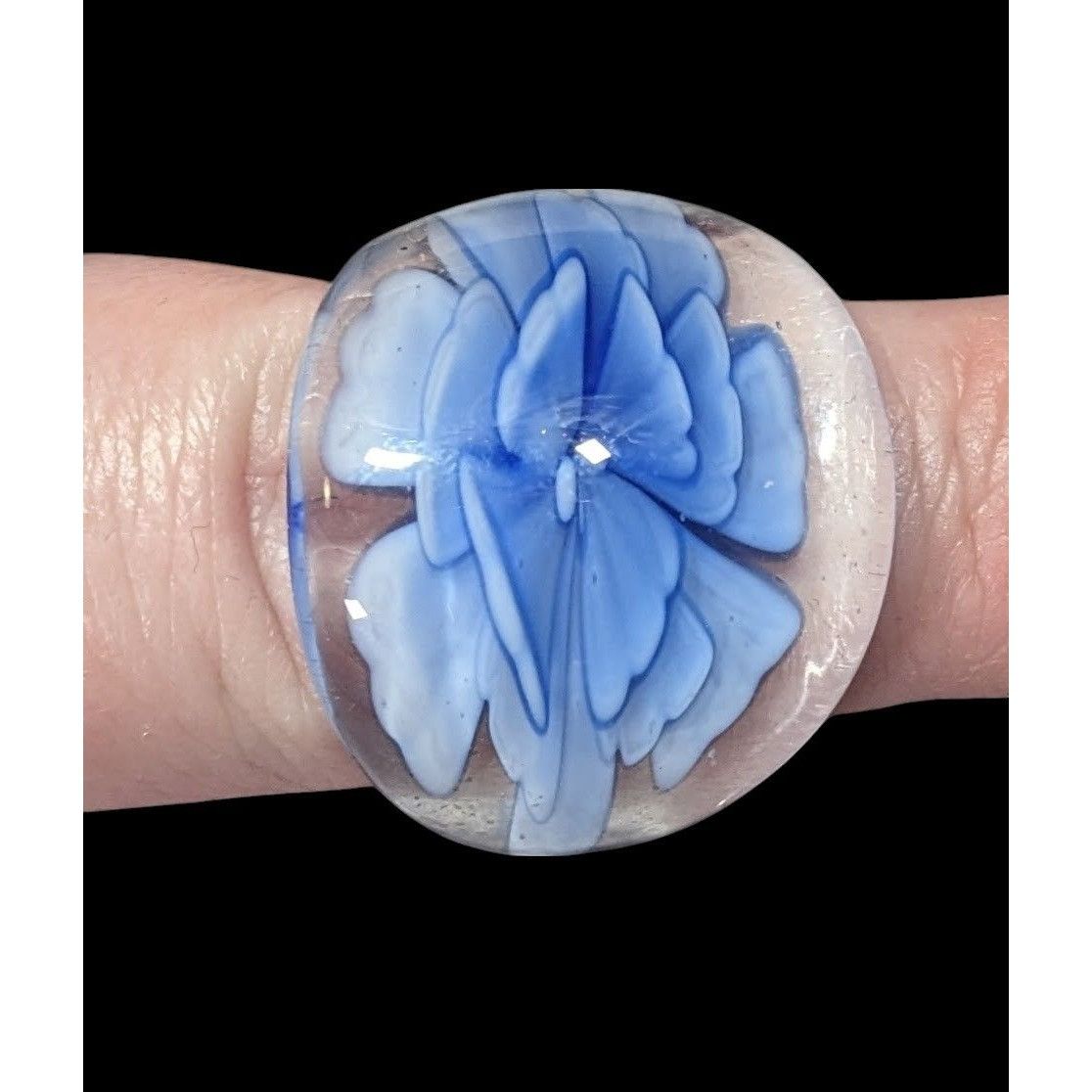 Other Blue Fairycore Lampwork Glass Ring Size 8 Size ONE SIZE - 4 Thumbnail