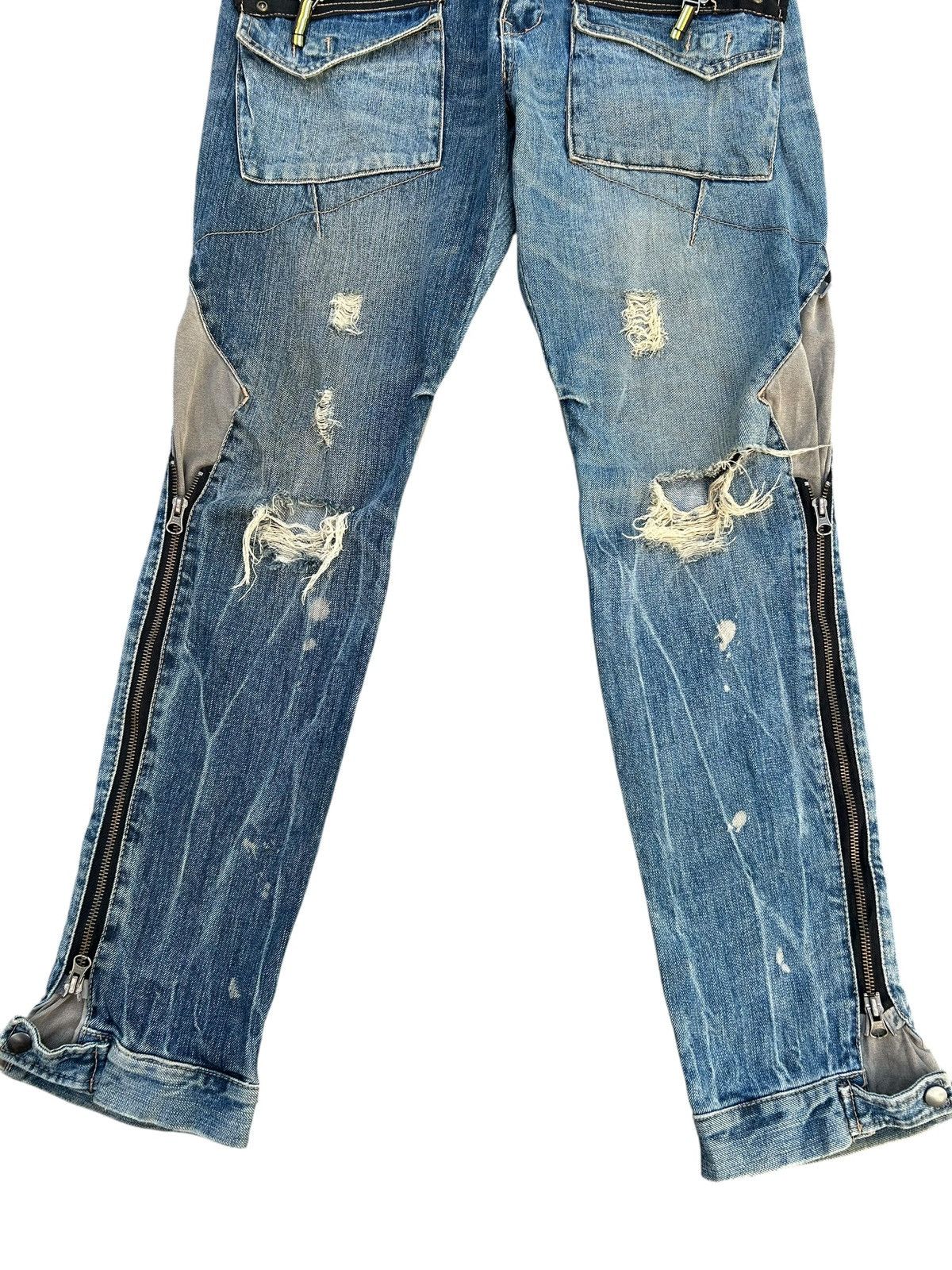 Kapital PPFM Japanese Punk Bondage Distressed Denim Jeans Size US 32 / EU 48 - 7 Thumbnail