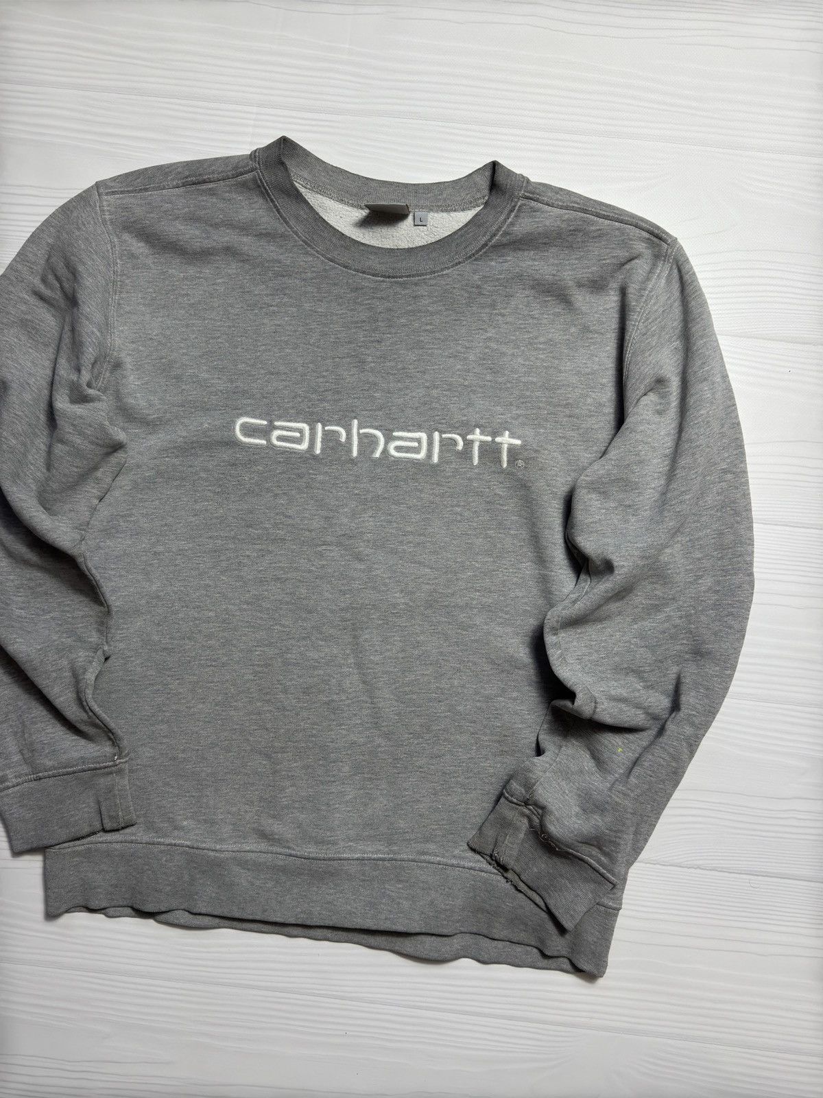 Other Vintage 90s Grey Carhartt Logo Sweatshirt Boxy Fit Size US L / EU 52-54 / 3 - 2 Thumbnail