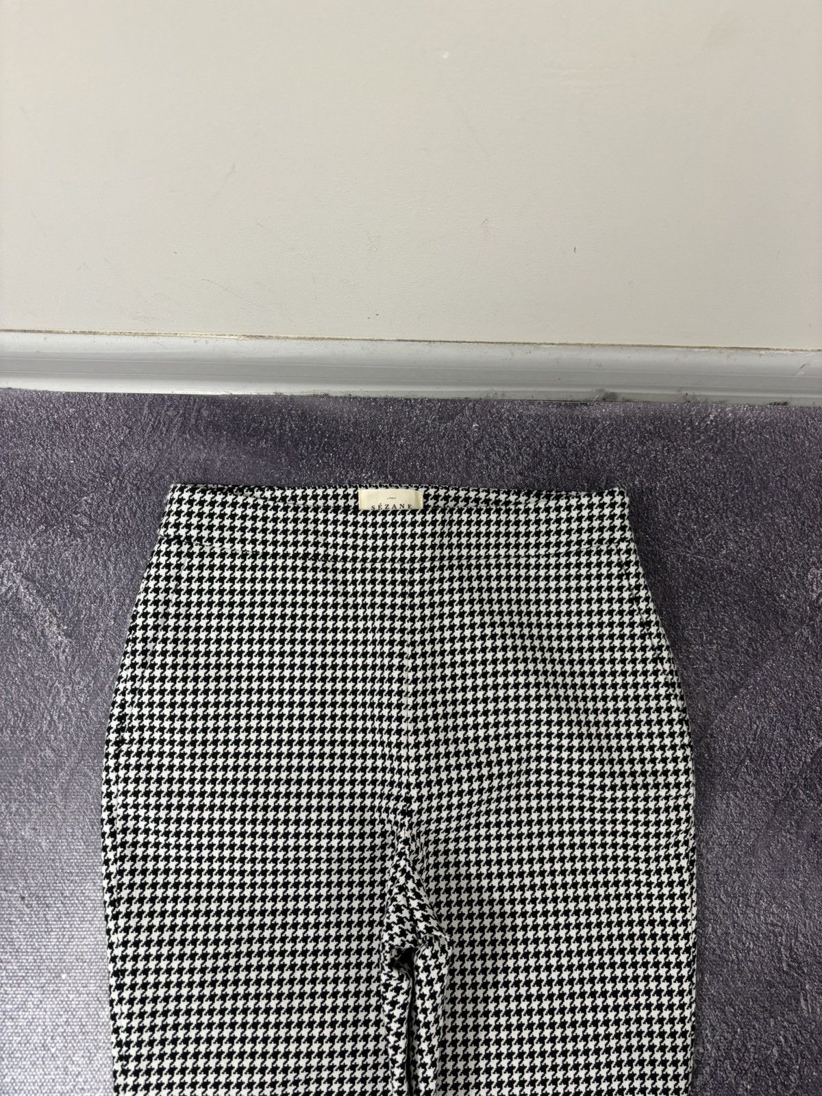 Sezane Sezane Clara Houndstooth High Waist Luxury Tapered Pants Size 26" / US 2 / IT 38 - 6 Thumbnail