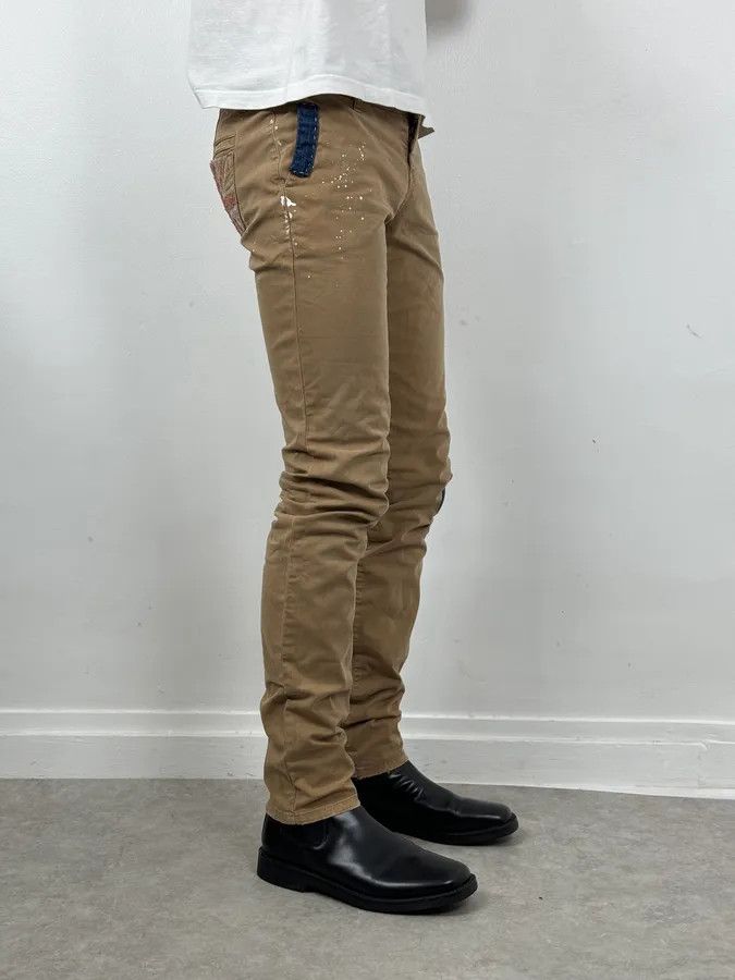 John Galliano 2010s John Galliano Skinny Beige UK Flag Pocket Pants Size US 30 / EU 46 - 3 Thumbnail