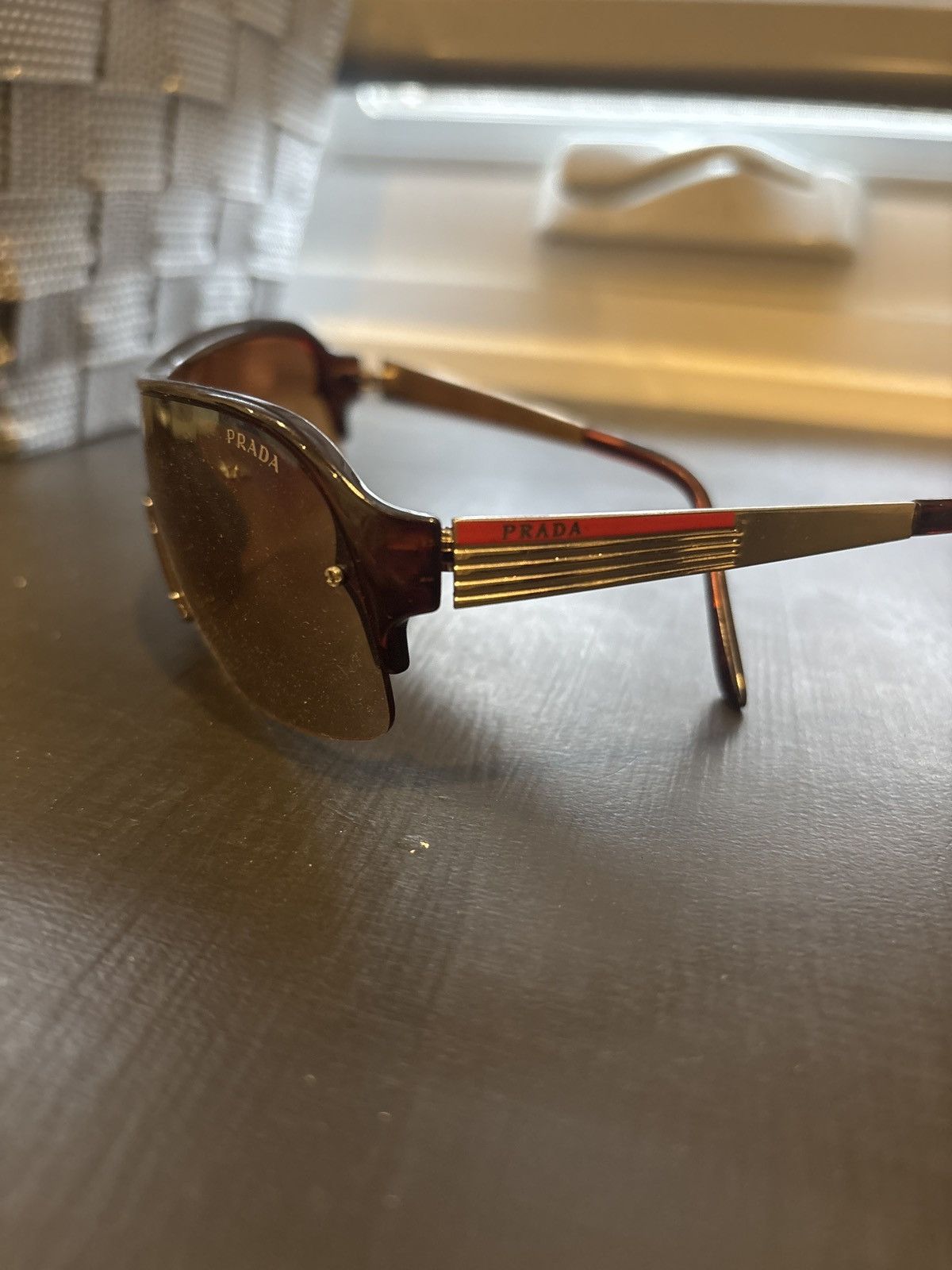 Prada Prada shield aviator shades vintage Size ONE SIZE - 5 Thumbnail