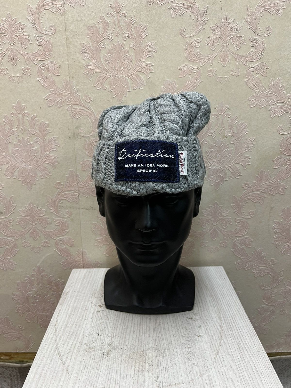 Harris Tweed Japanese Brand Harris Tweed Crochet Beanie Hats Size ONE SIZE - 2 Thumbnail