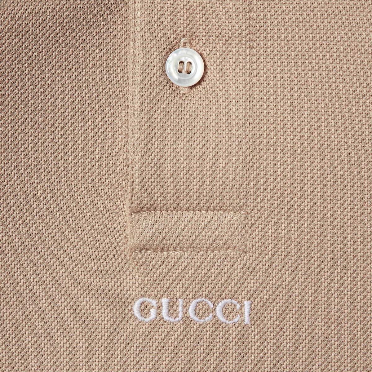 Gucci o1s1wg111025 Cotton Piquet Polo Shirt in Beige Size US XXL / EU 58 / 5 - 5 Thumbnail