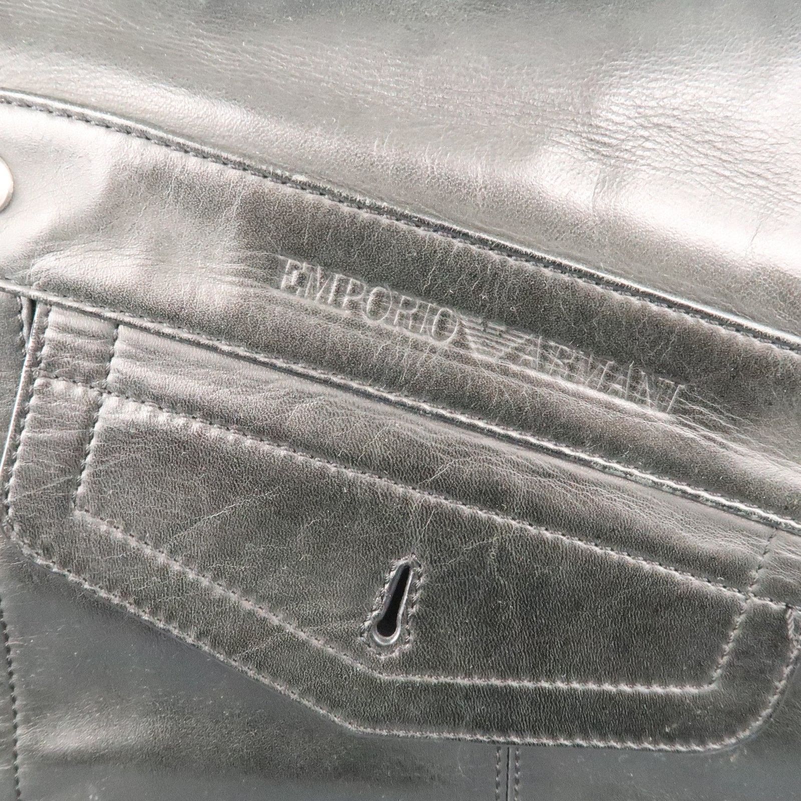 Emporio Armani EMPORIO ARMANI Charcoal Leather Patch Oversized Tote Bag Size ONE SIZE - 4 Thumbnail
