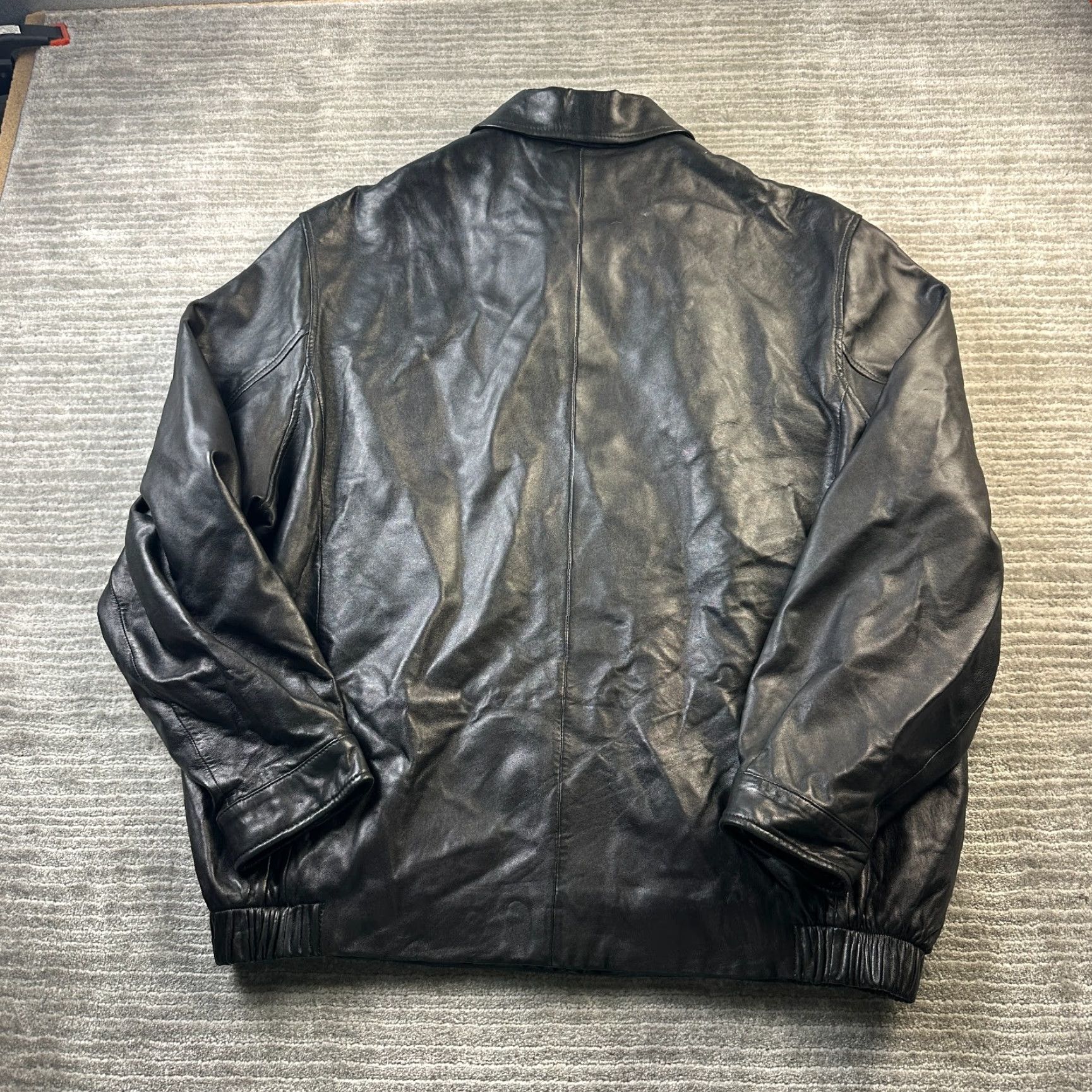 Brooks Brothers Brooks Brothers Jacket Mens 2XL Black Leather Full Zip Bomber Hoodie? Size US XXL / EU 58 / 5 - 2 Thumbnail